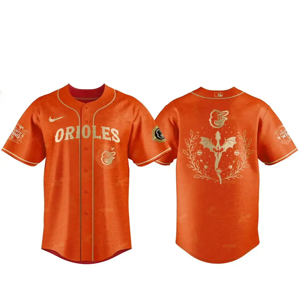 Baltimore Orioles x Fourth Wing Night 2026 Orange Baseball Jersey Image