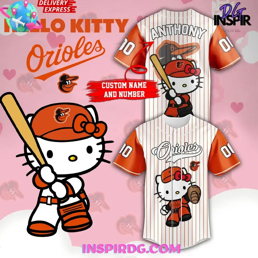 Baltimore Orioles X Hello Kitty 2024 Baseball Jersey Image