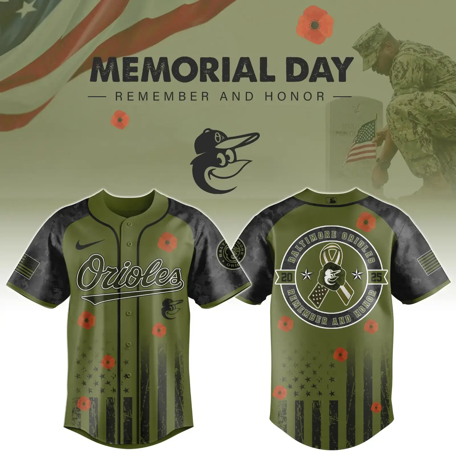 Baltimore Orioles x Memorial Day Edition Jersey 2025 Baltimore Orioles Merch Image