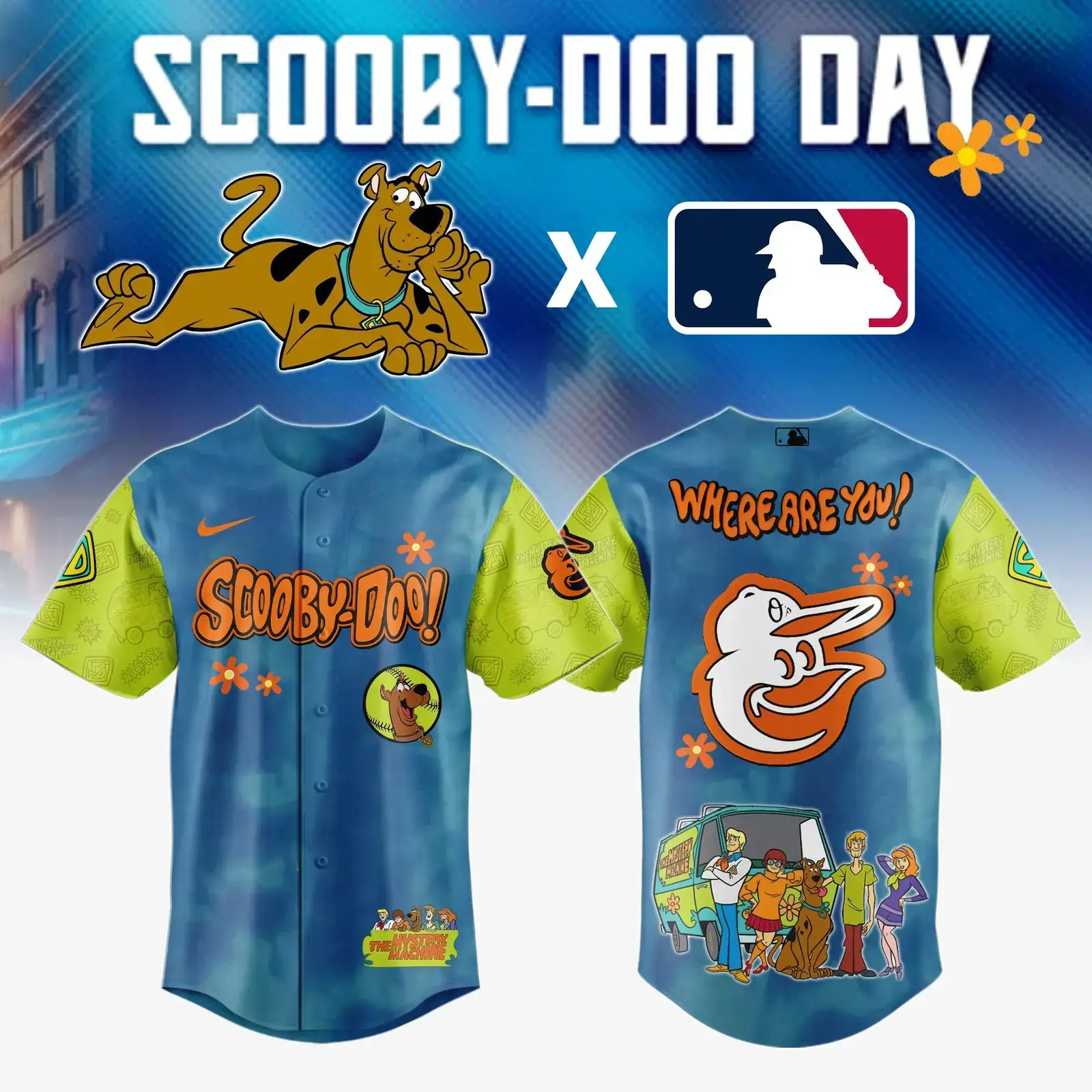 Baltimore Orioles x Scooby Doo Jersey Best Gifts For Baseball Fans Image
