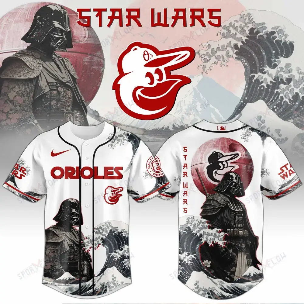 Baltimore Orioles X Star Wars Darth Vader Japanese Aesthetic Baseball Jersey Image