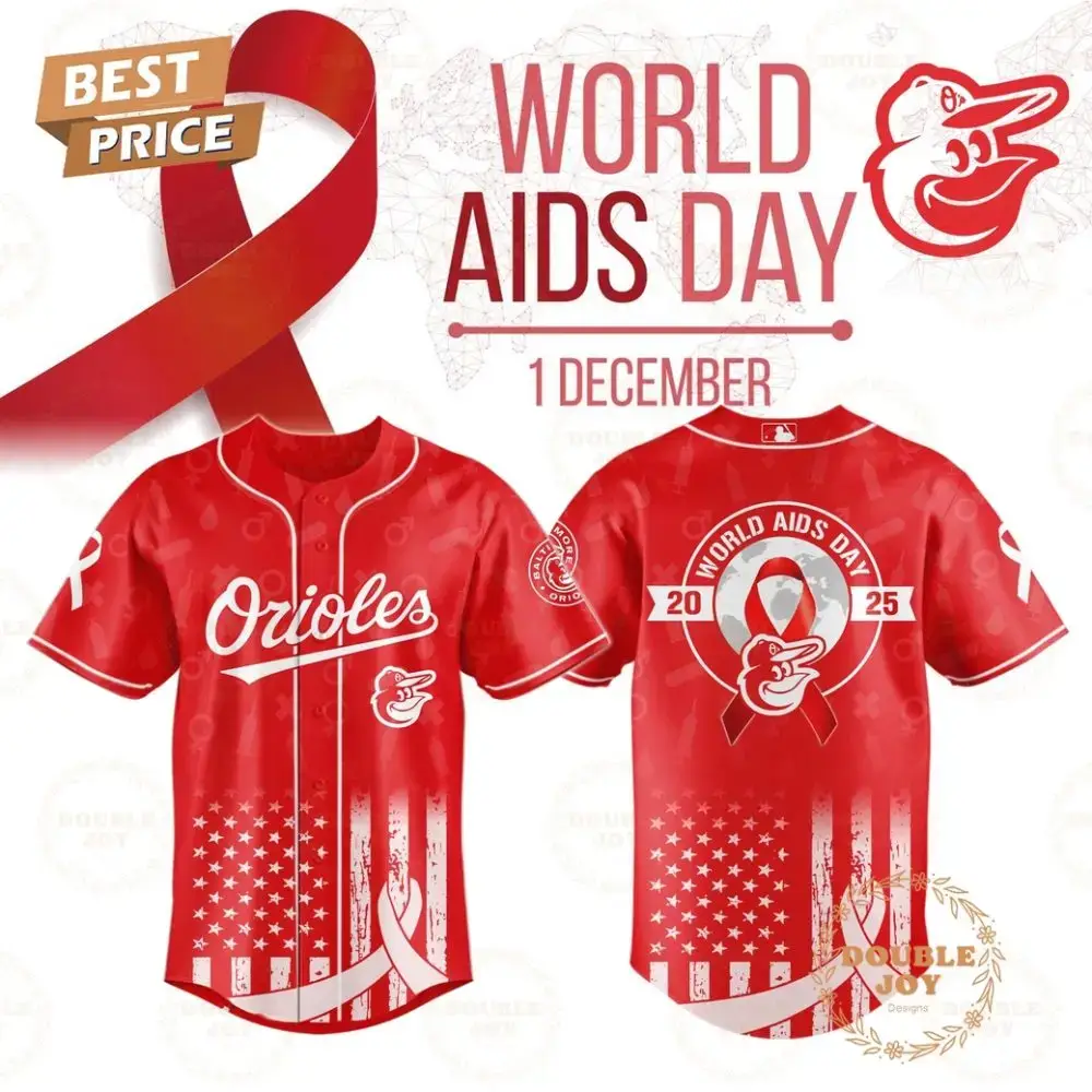 Baltimore Orioles X World Aids Day Special Edition Baseball Jersey Image