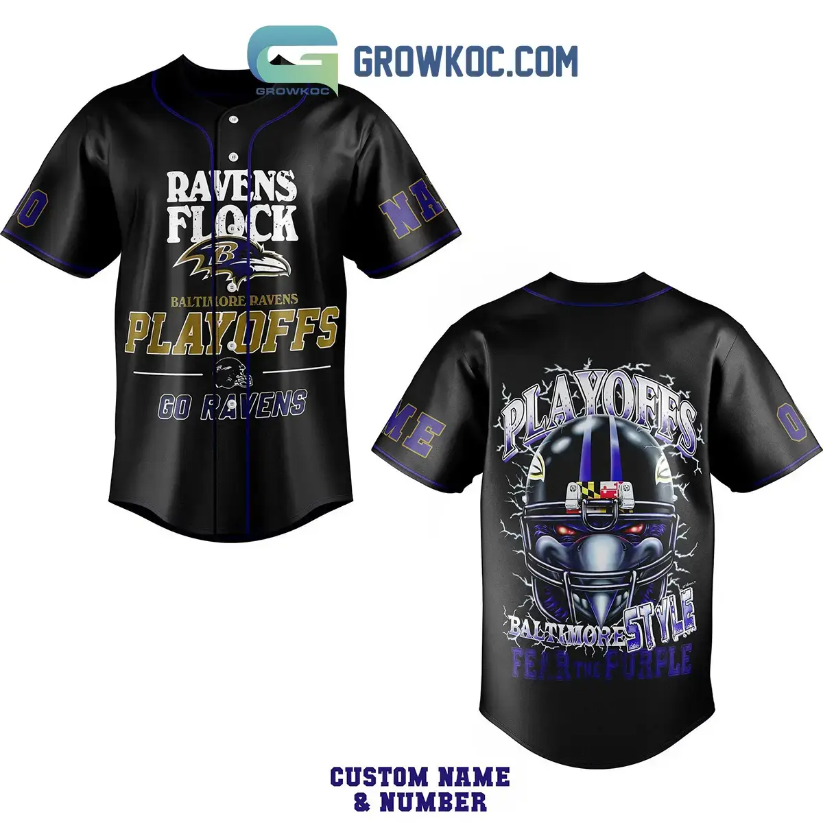 Baltimore Ravens Playoffs Baltimore Style Personalized Baseball Jersey Image