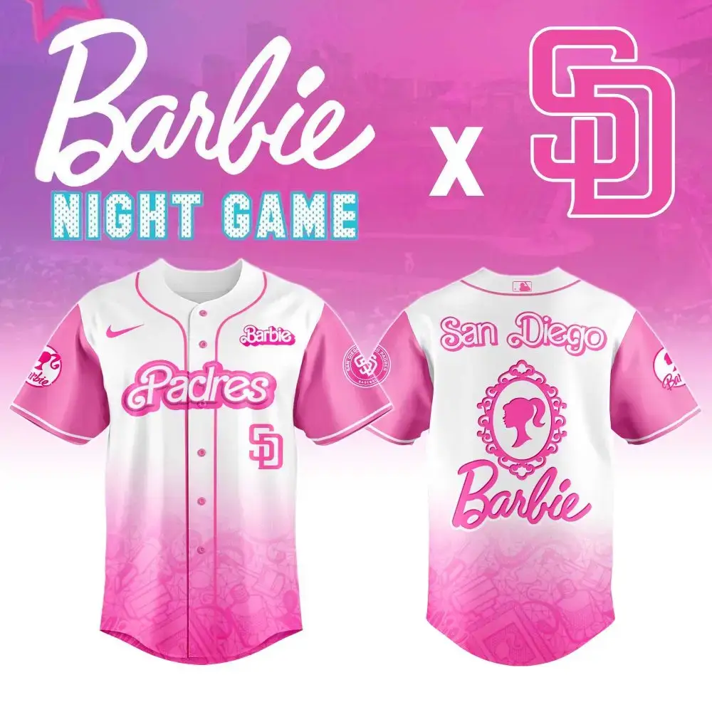Barbie Night Game Jersey - Limited Edition San Diego Padres Pink Baseball Shirt Image