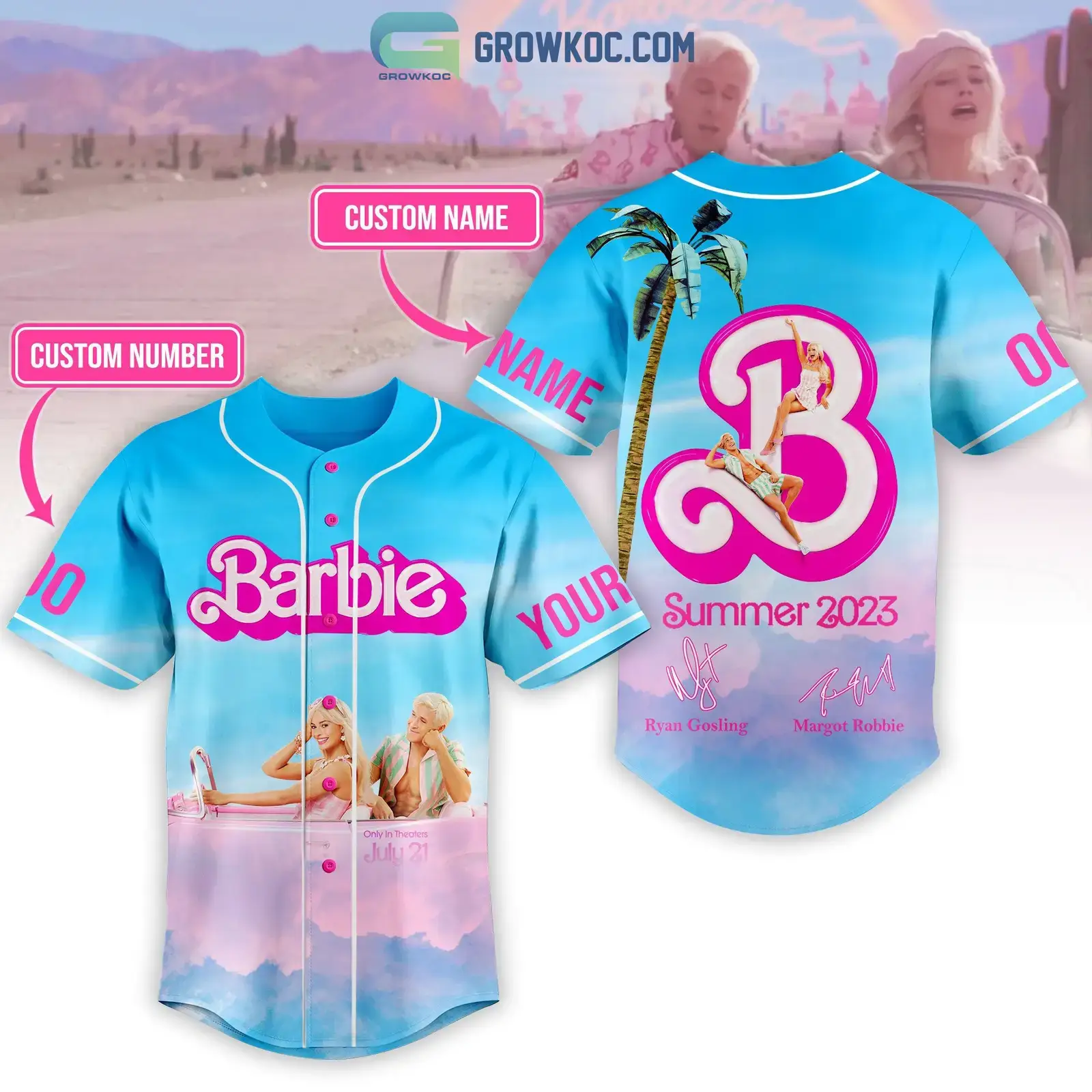 Barbie Summer Tour 2023 Personalized Baseball Jersey Image