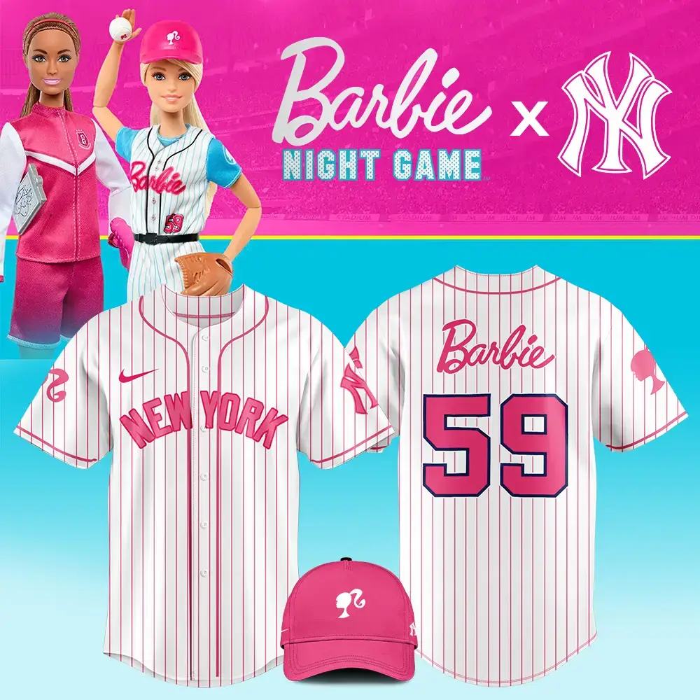 Barbie X Ny Yankees Baseball Jersey - Limited Edition Pink Collection Image