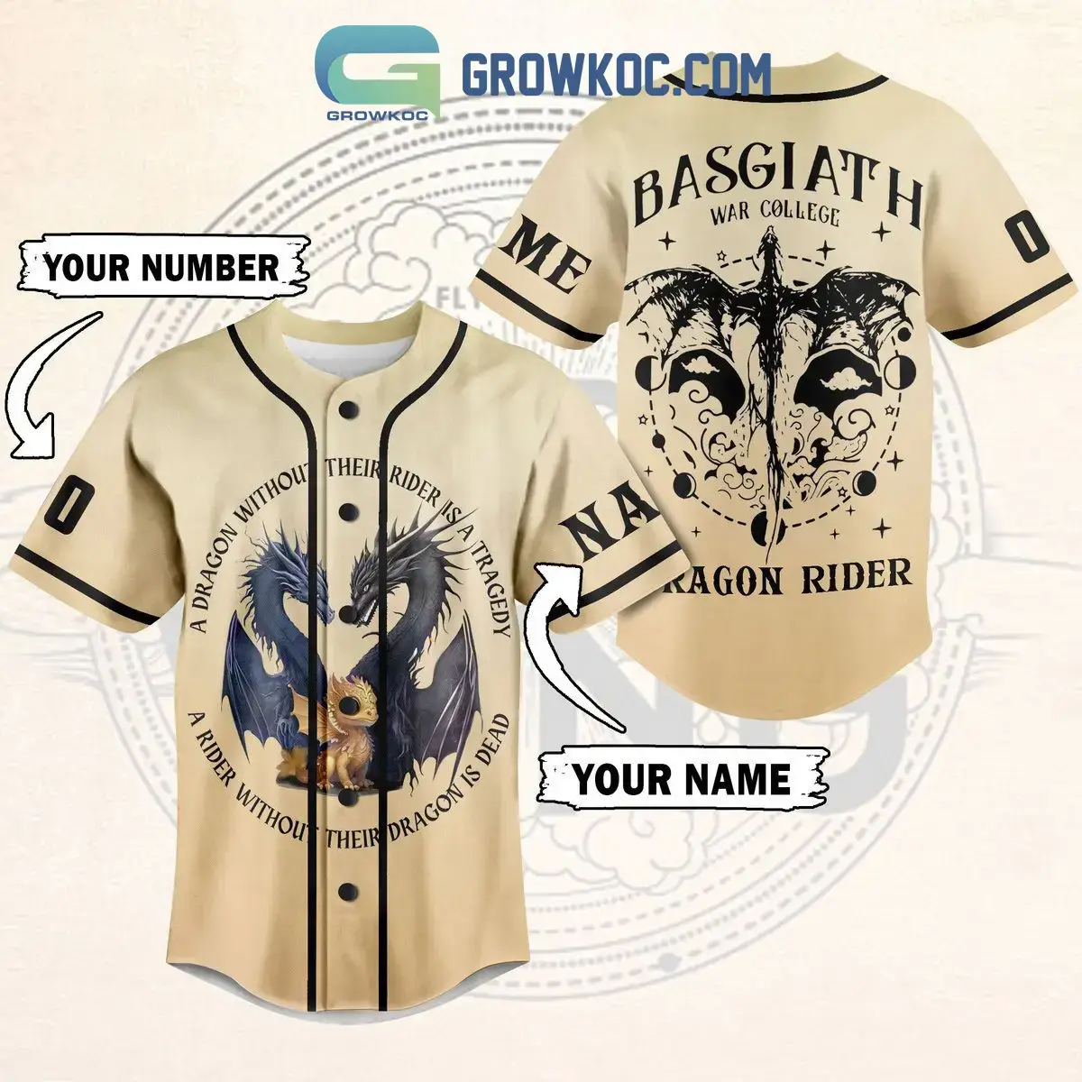 Basgiath War College Dragon Rider Personalized Baseball Jersey Image