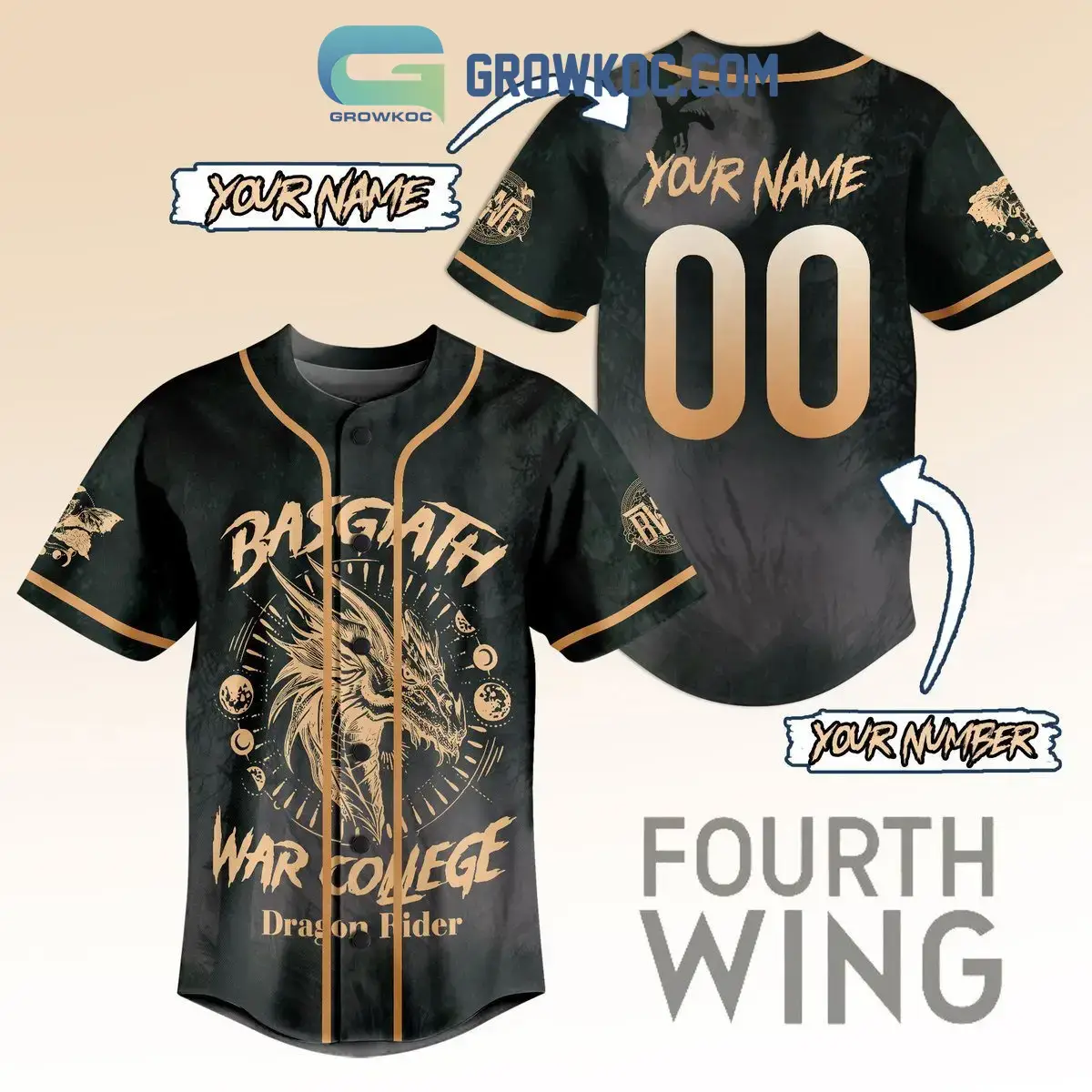 Basgiath War College Dragon Rider Personalized Baseball Jersey Image