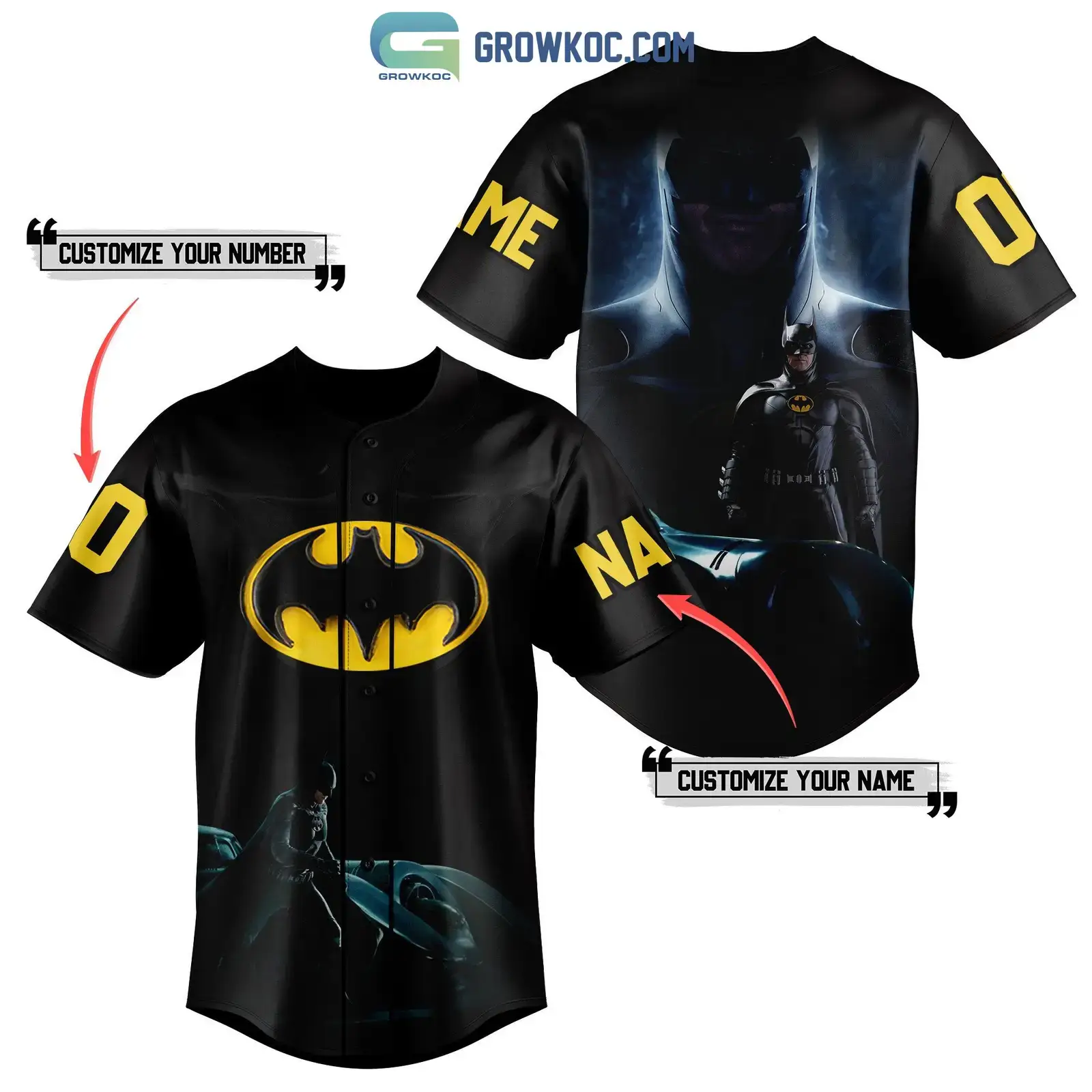 Batman DC Marvel Studios Personalized Baseball Jersey Image