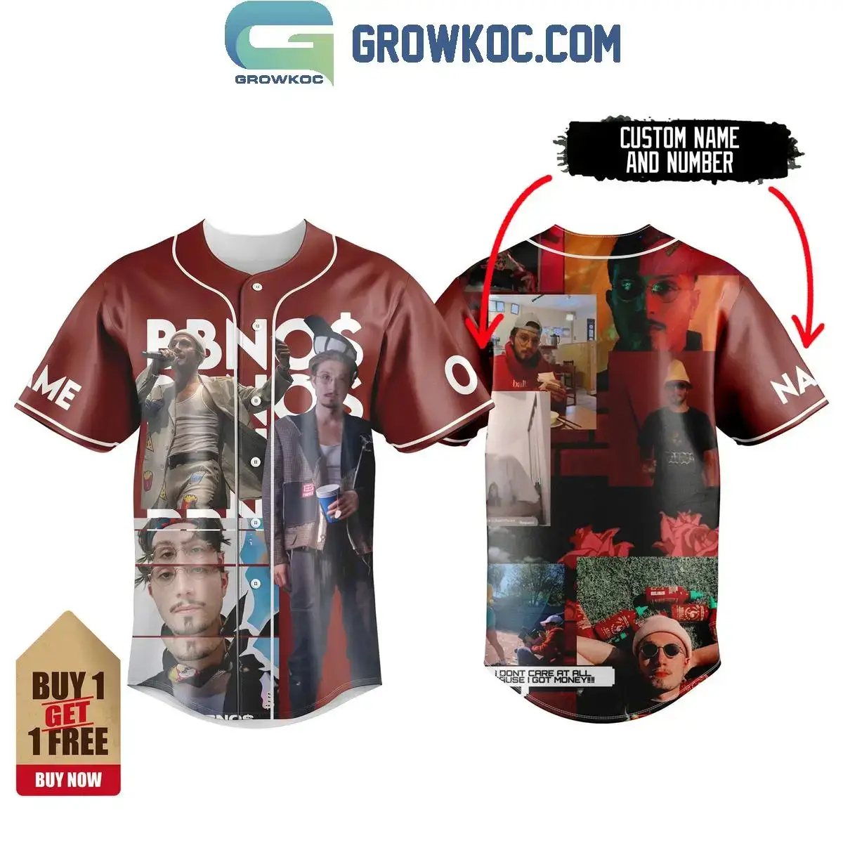 BBNO$ I Don't Care At All Personalized Baseball Jersey Image