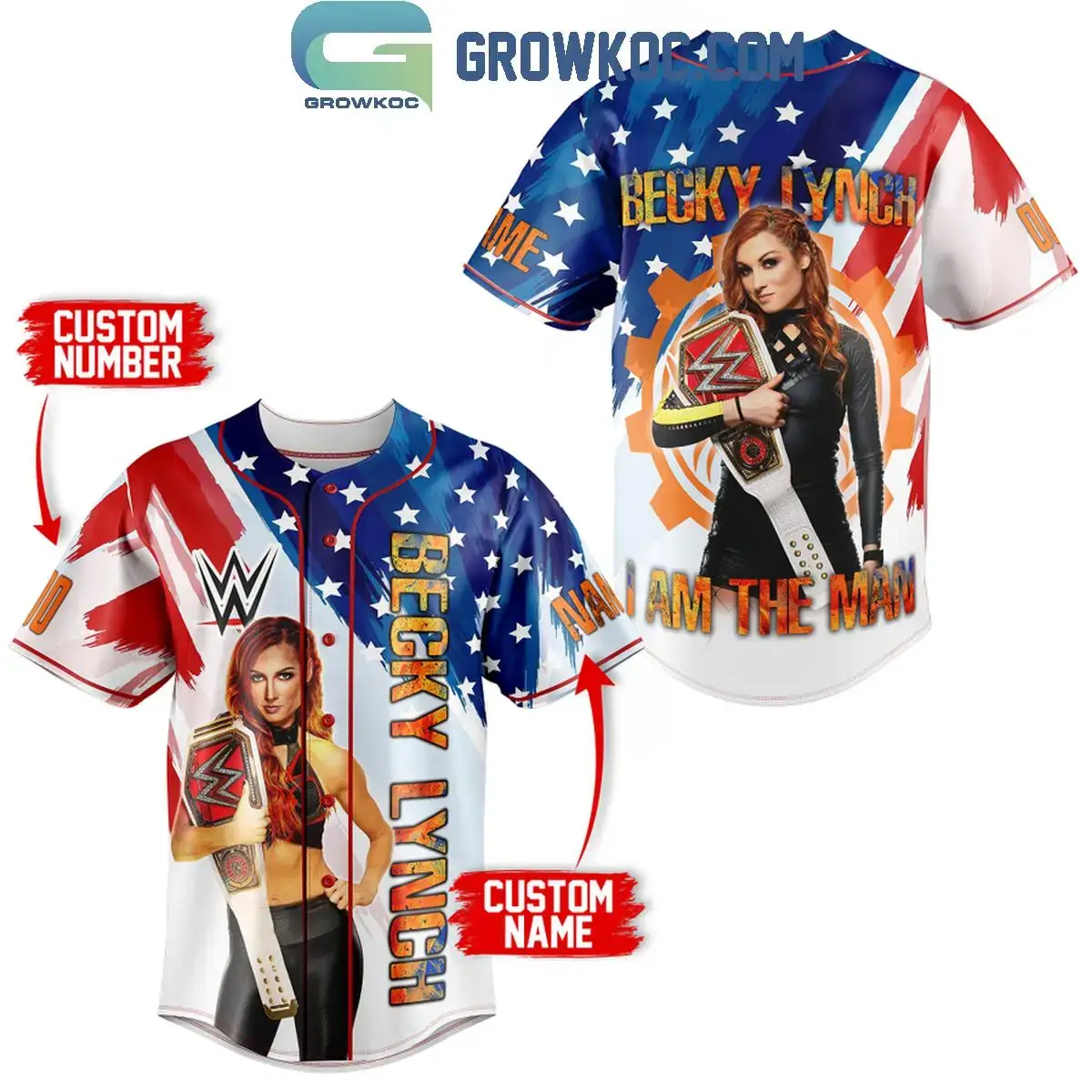 Becky Lynch I Am The Man Fan Personalized Baseball Jersey Image