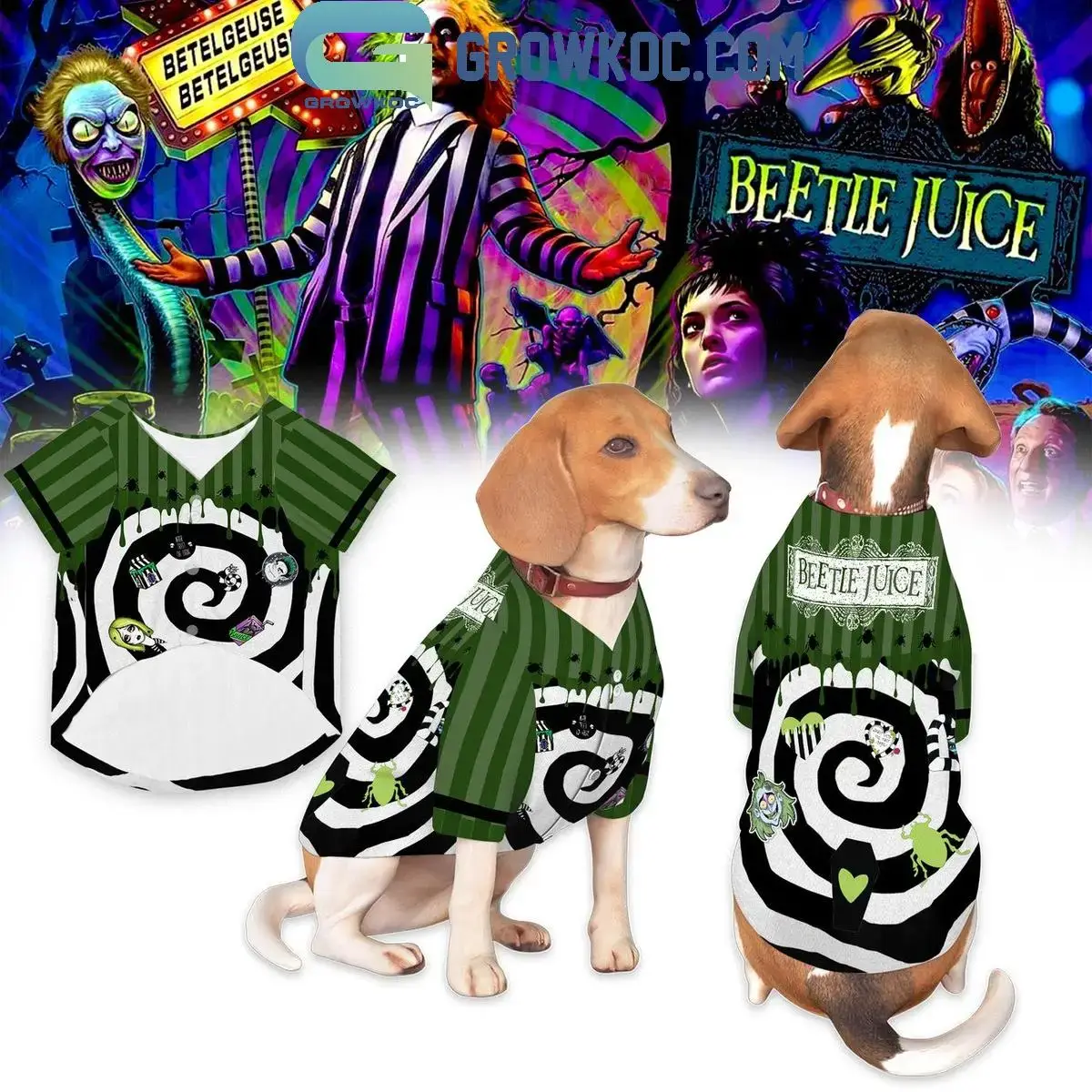Beetlejuice It's Showtime Pet Baseball Jersey Image