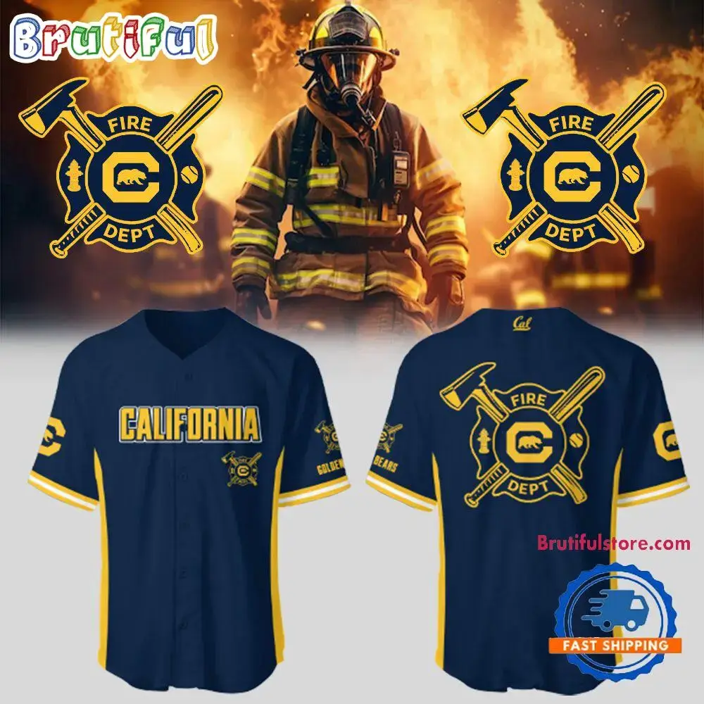 Berkeley Golden Bears California Baseball x Firefighter Appreciation Night Baseball Jersey Image