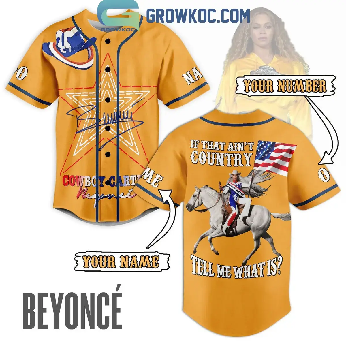 Beyonce Cowboy Carter If That Ain't Country Tell Me What Is Personalized Baseball Jersey Image