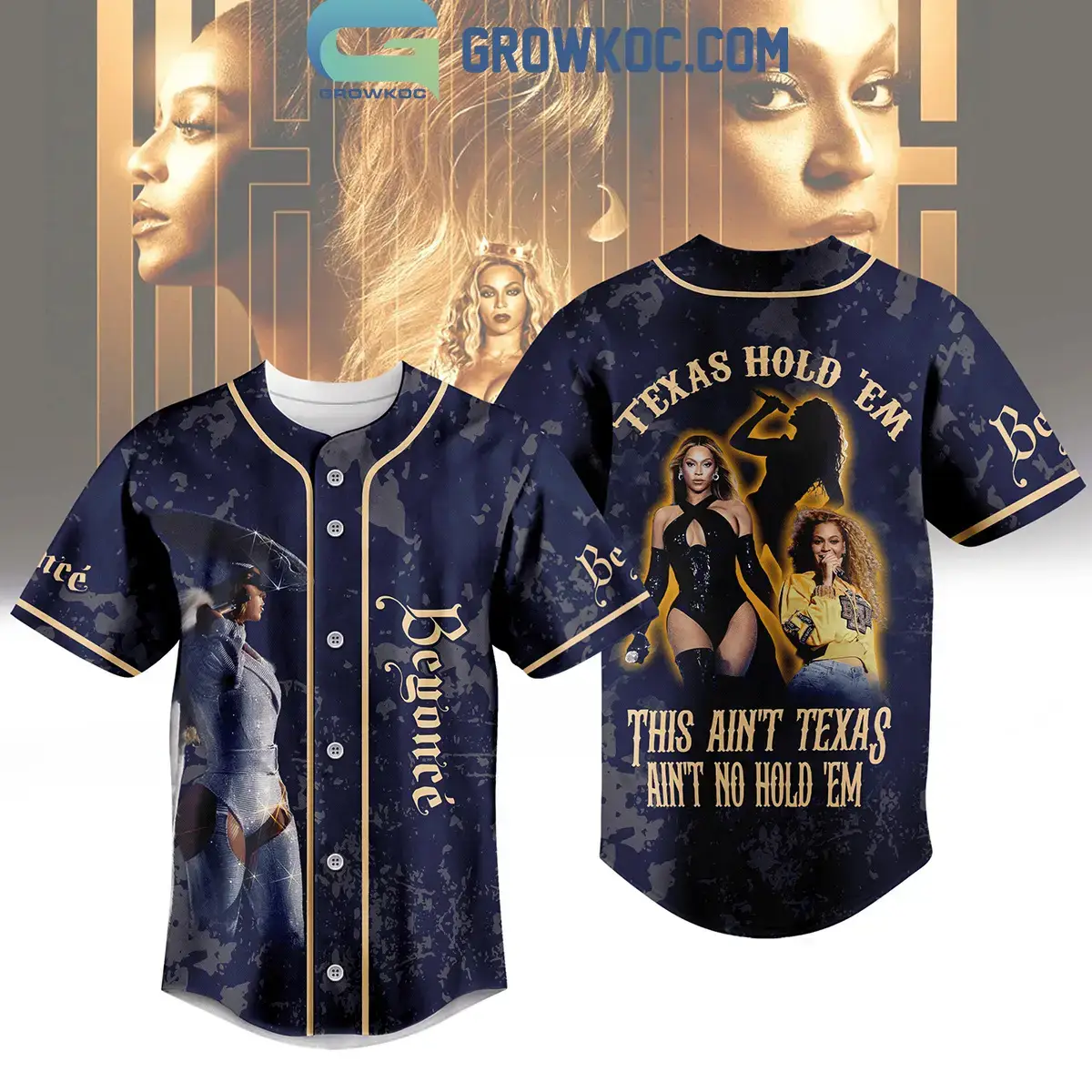 Beyonce Texas Hold'Em This Ain't Texas Ain't No Hold 'Em Personalized Baseball Jersey Image