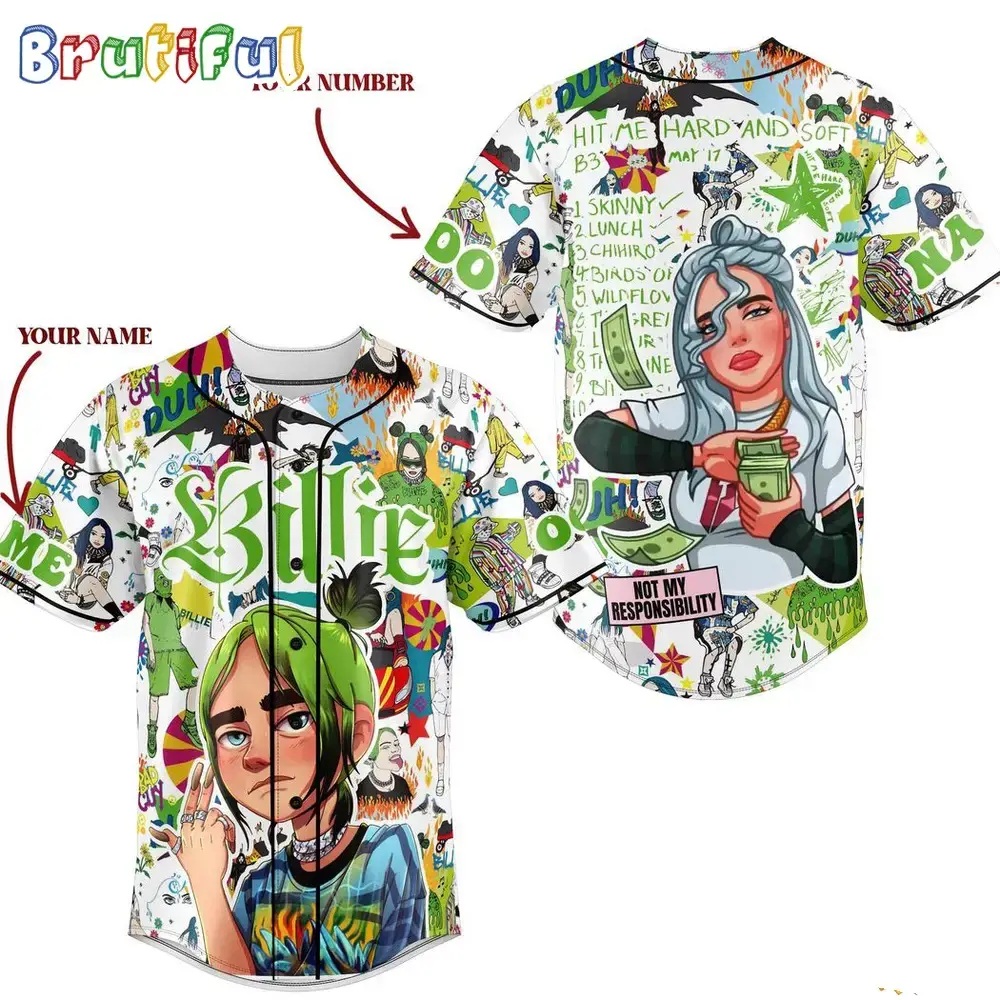 Billie Eilish Hit Me Hard And Soft B3 Custom Baseball Jersey Image