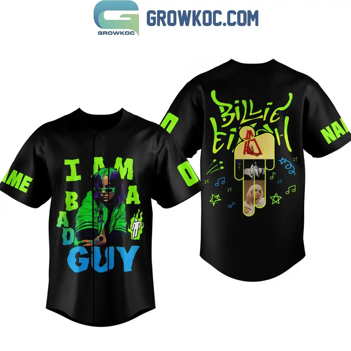 Billie Eilish I Am A Bad Guy Personalized Baseball Jersey Image