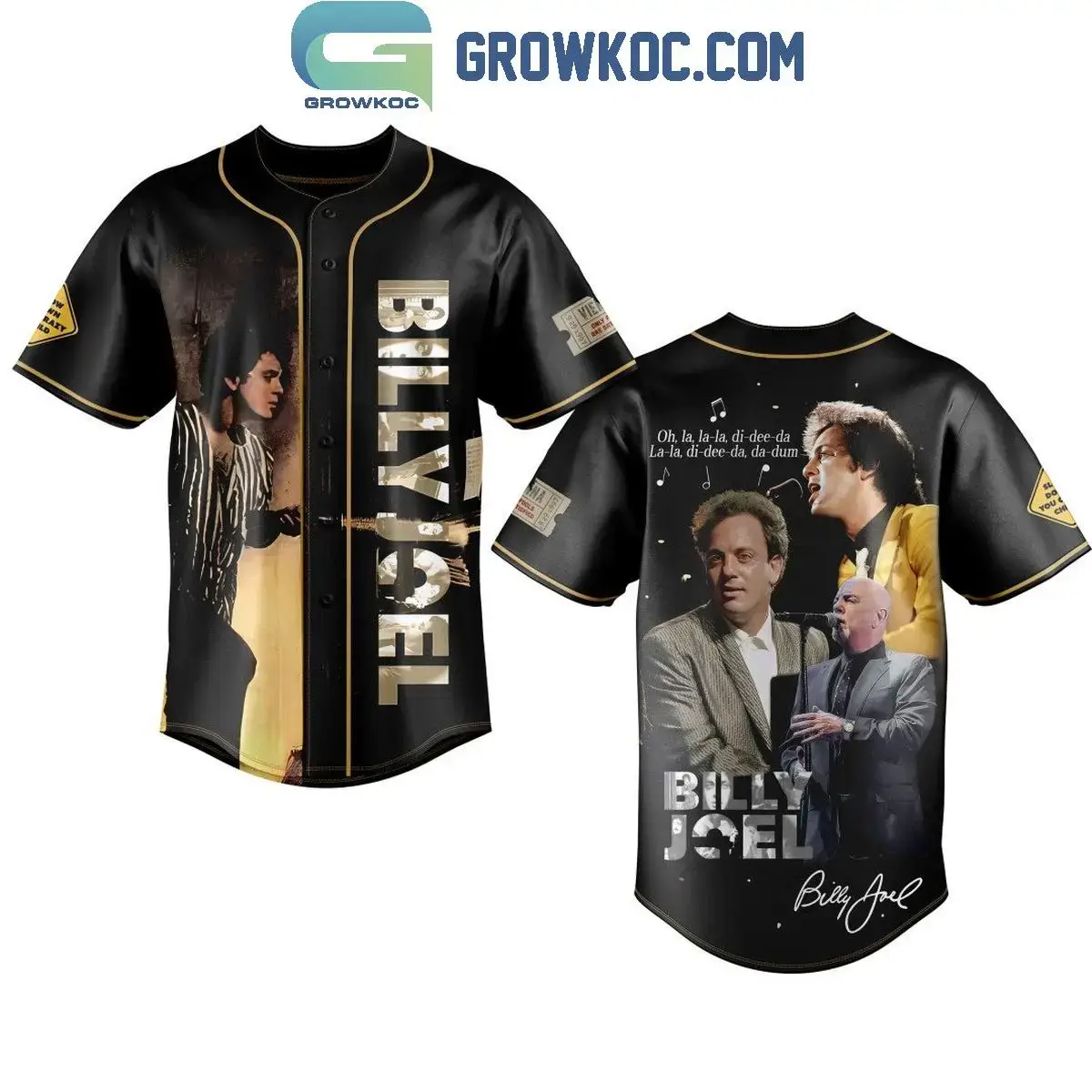 Billy Joel Piano Man La-la Di-Dee-Da Da-Dum Baseball Jersey Image