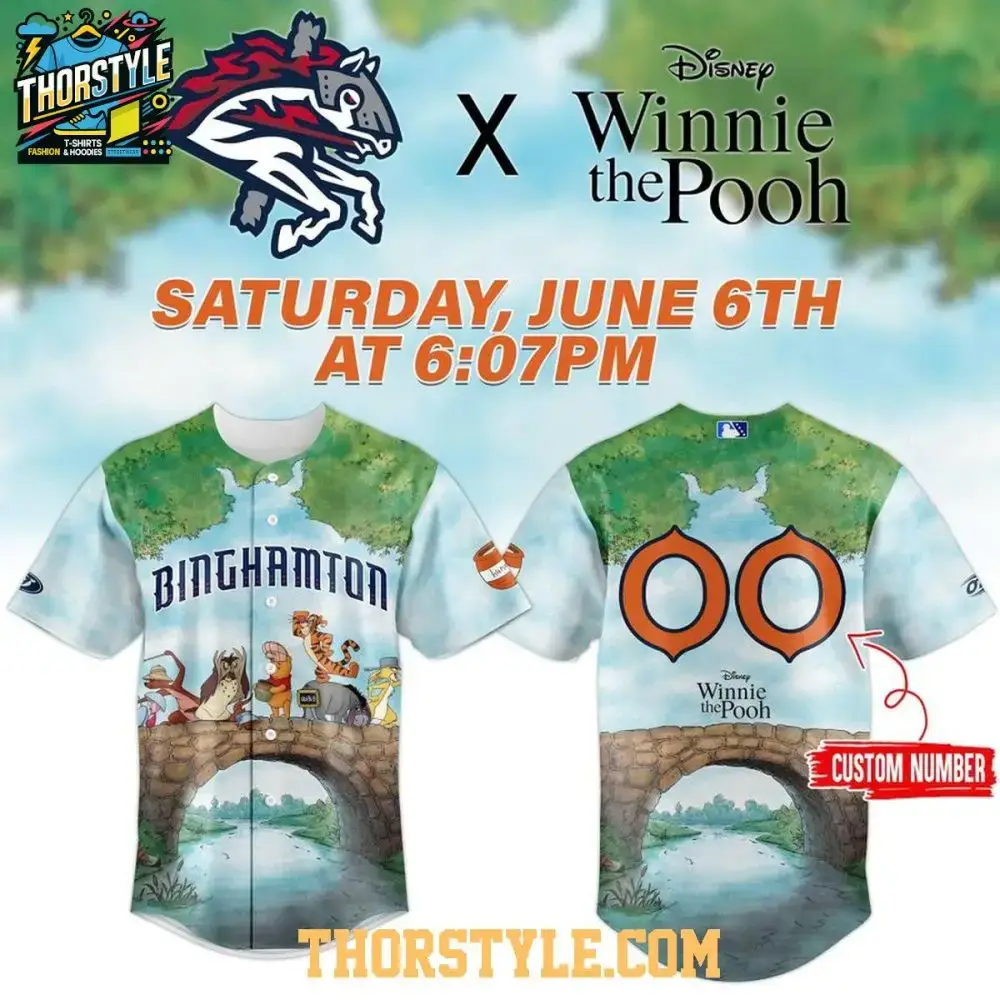 Binghamton Rumble Ponies Winnie The Pooh Night 2026 Personalized Baseball Jersey Image