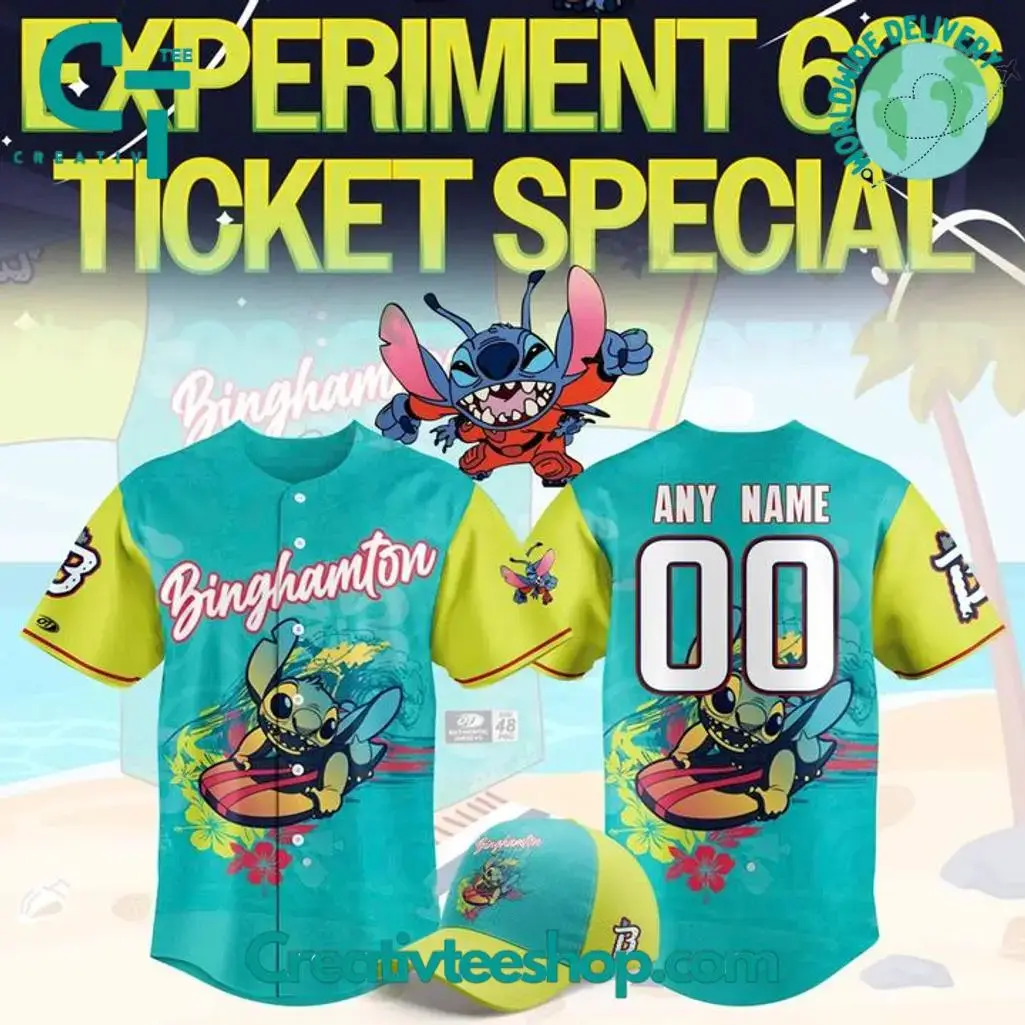 Binghamton Rumble Ponies X Stitch Experiment 626 Special Baseball Jersey Image