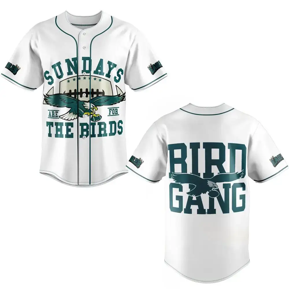 Bird Gang Baseball Jersey - Sundays Are For The Birds Graphic Tee - Perfect Gift! Image