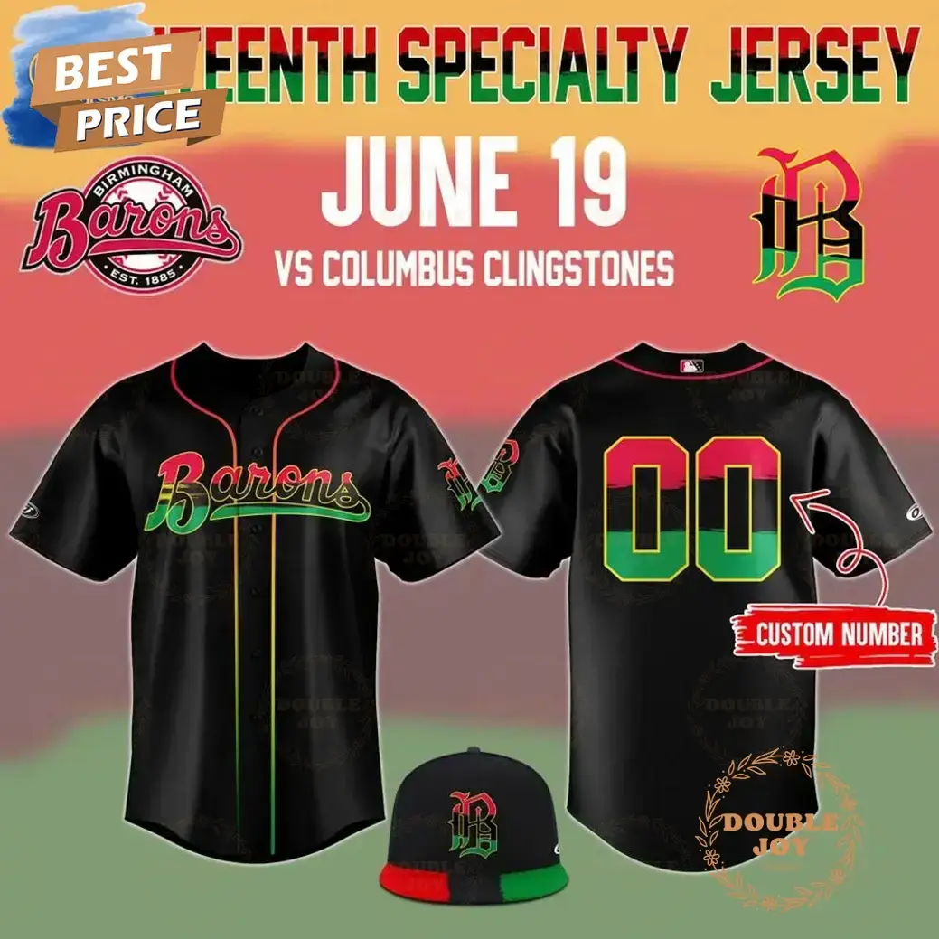 Birmingham Barons Juneteenth Specialty Day Custom Name 2025 Baseball Jersey Image