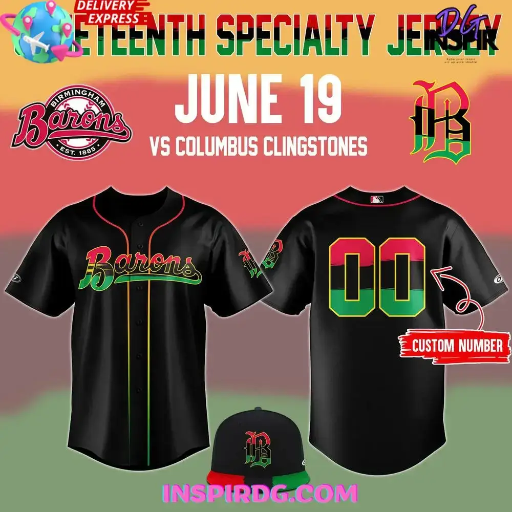 Birmingham Barons X 2025 Juneteenth Day Baseball Jersey Image