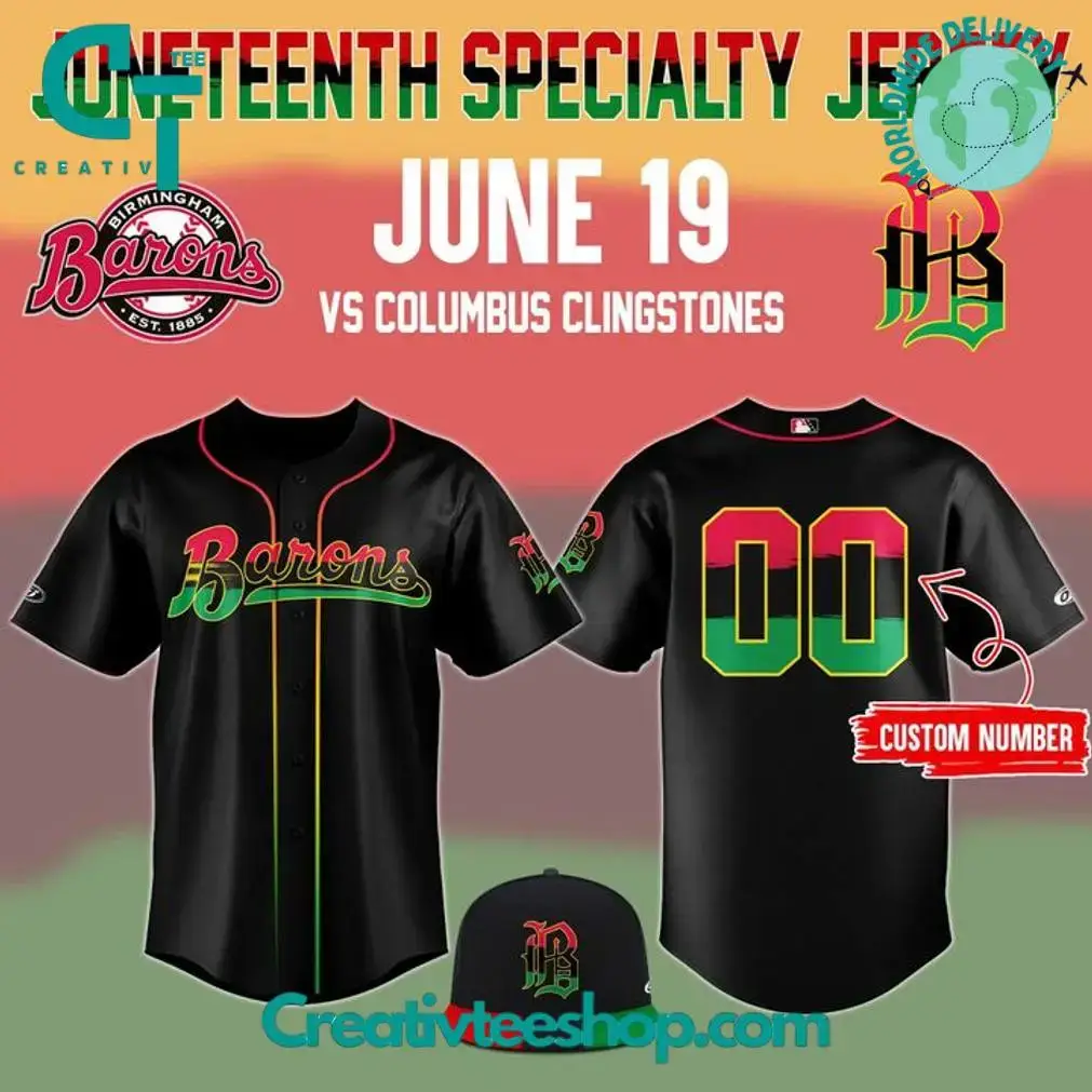 Birmingham Barons X 2025 Juneteenth Day Special Baseball Jersey Image