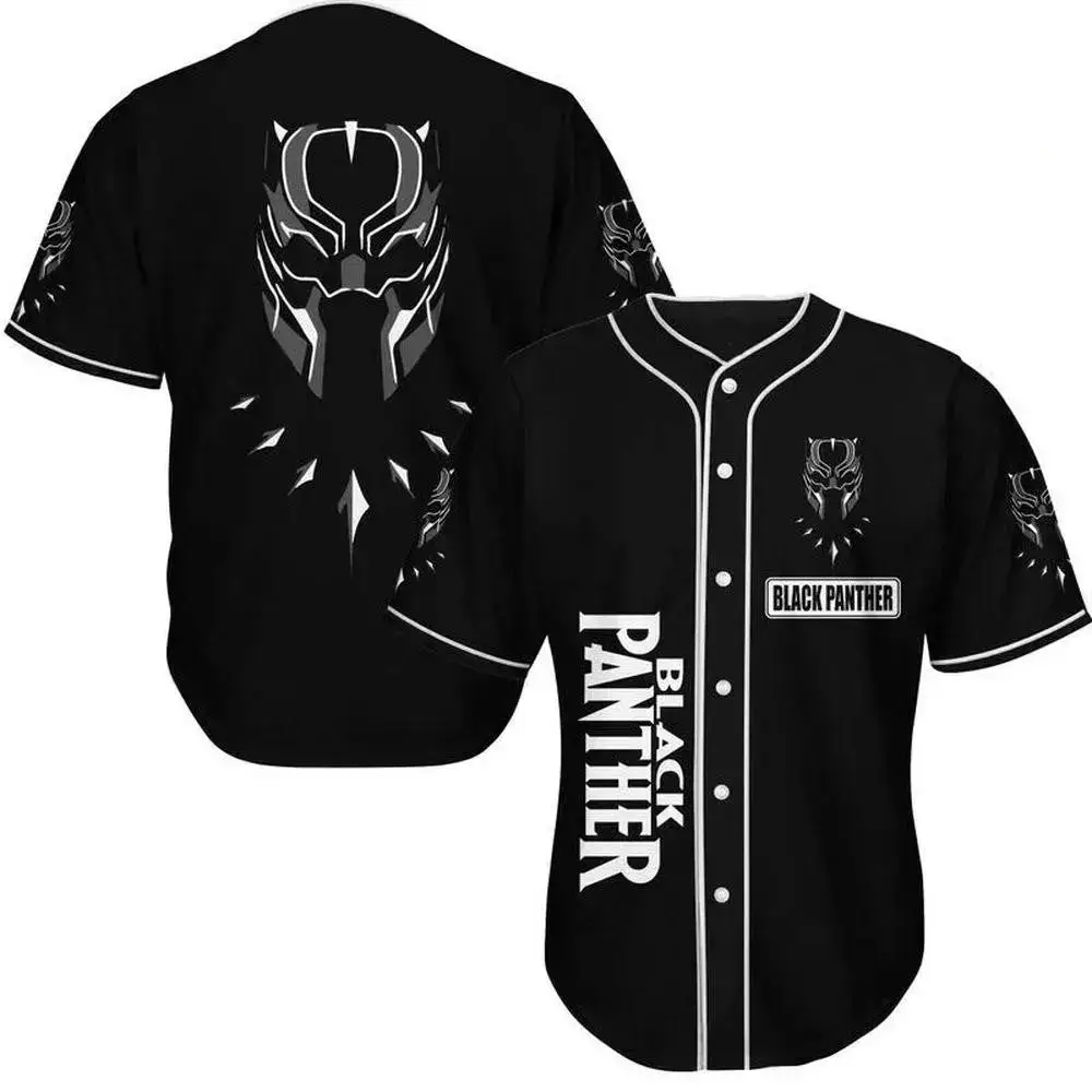 Black Panther Baseball Jersey – Unleash Your Inner Hero With Stylish Comfort! Image