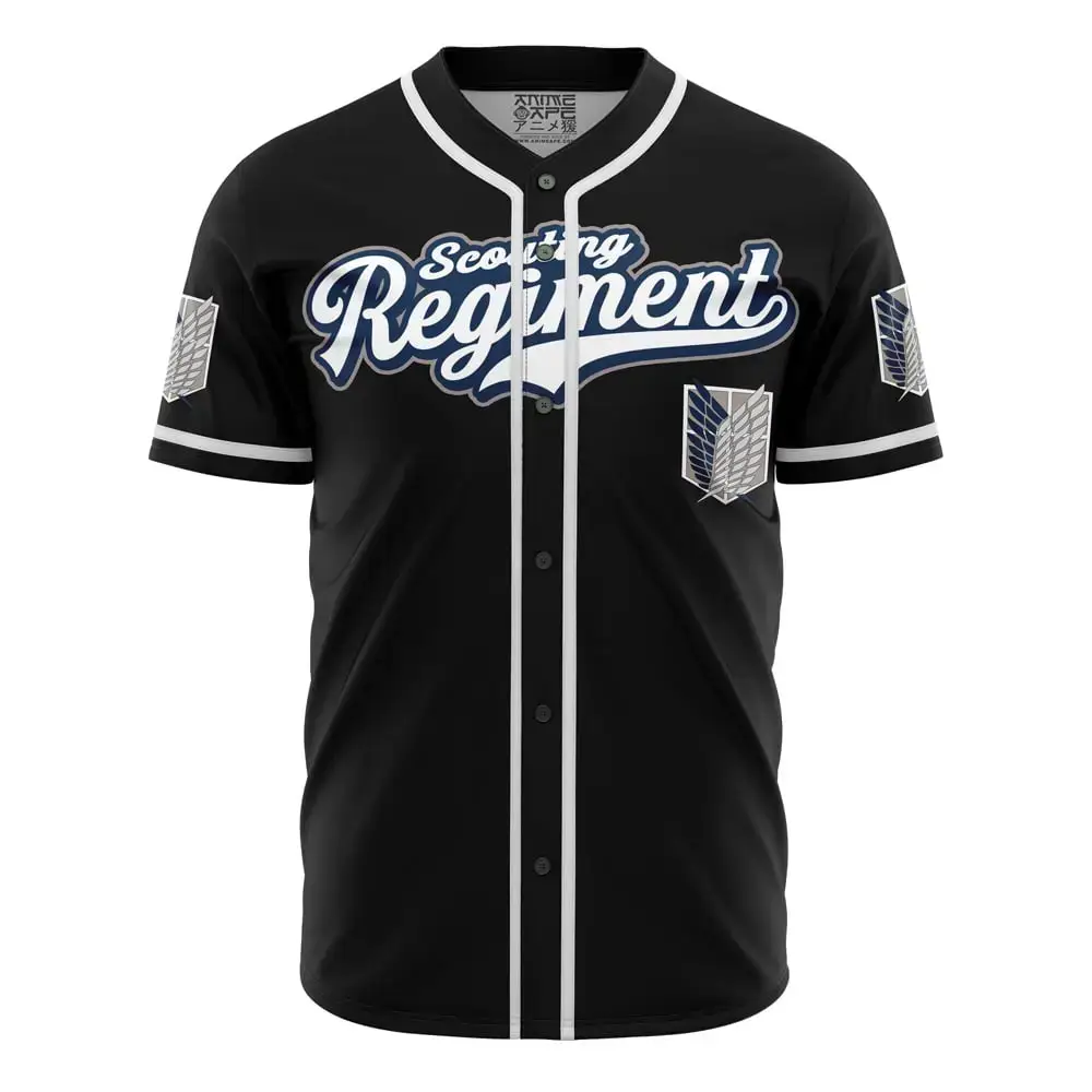 Black Scouting Regiment Attack On Titan Baseball Jersey Image