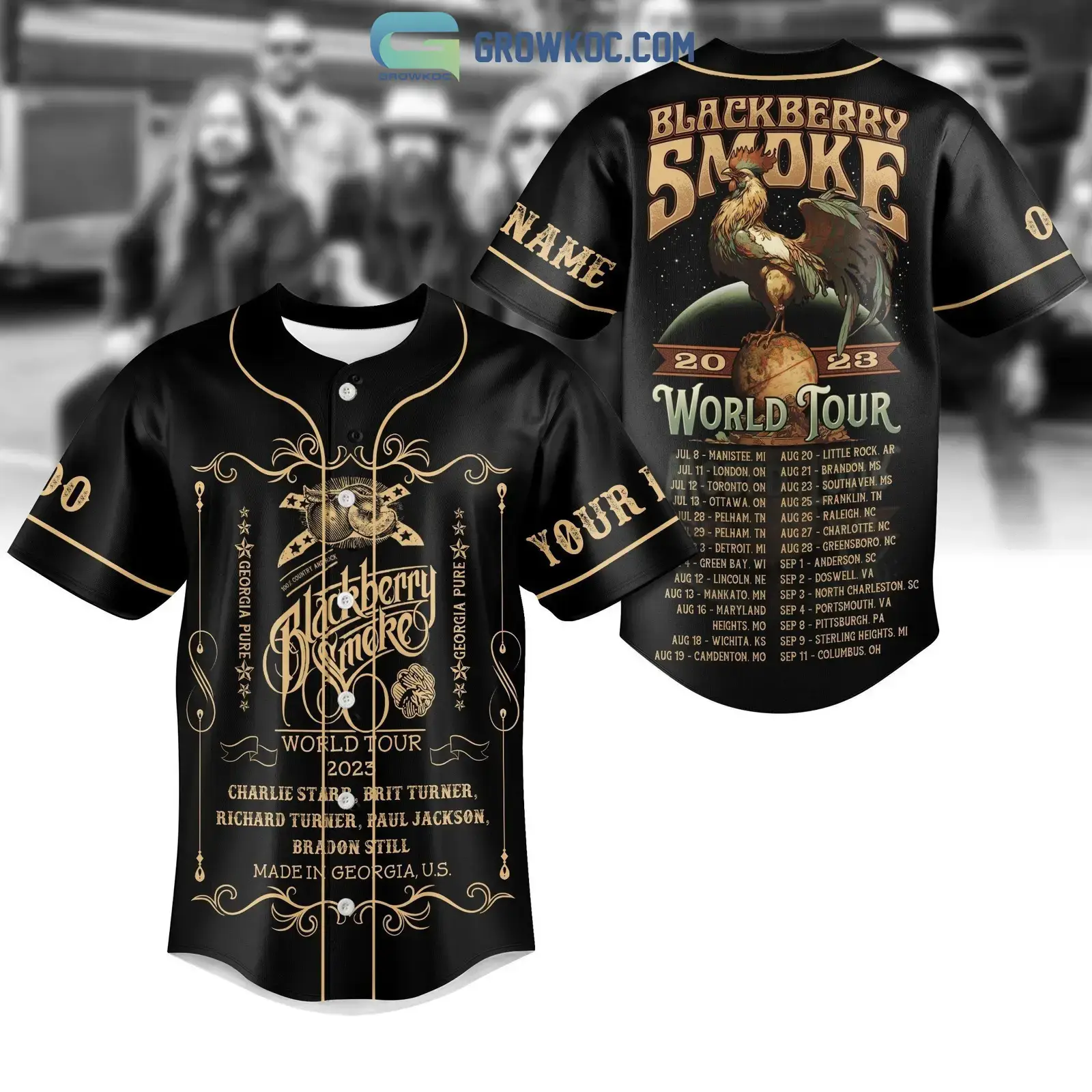 Blackberry Smoke World Tour 2023 Personalized Baseball Jersey Image