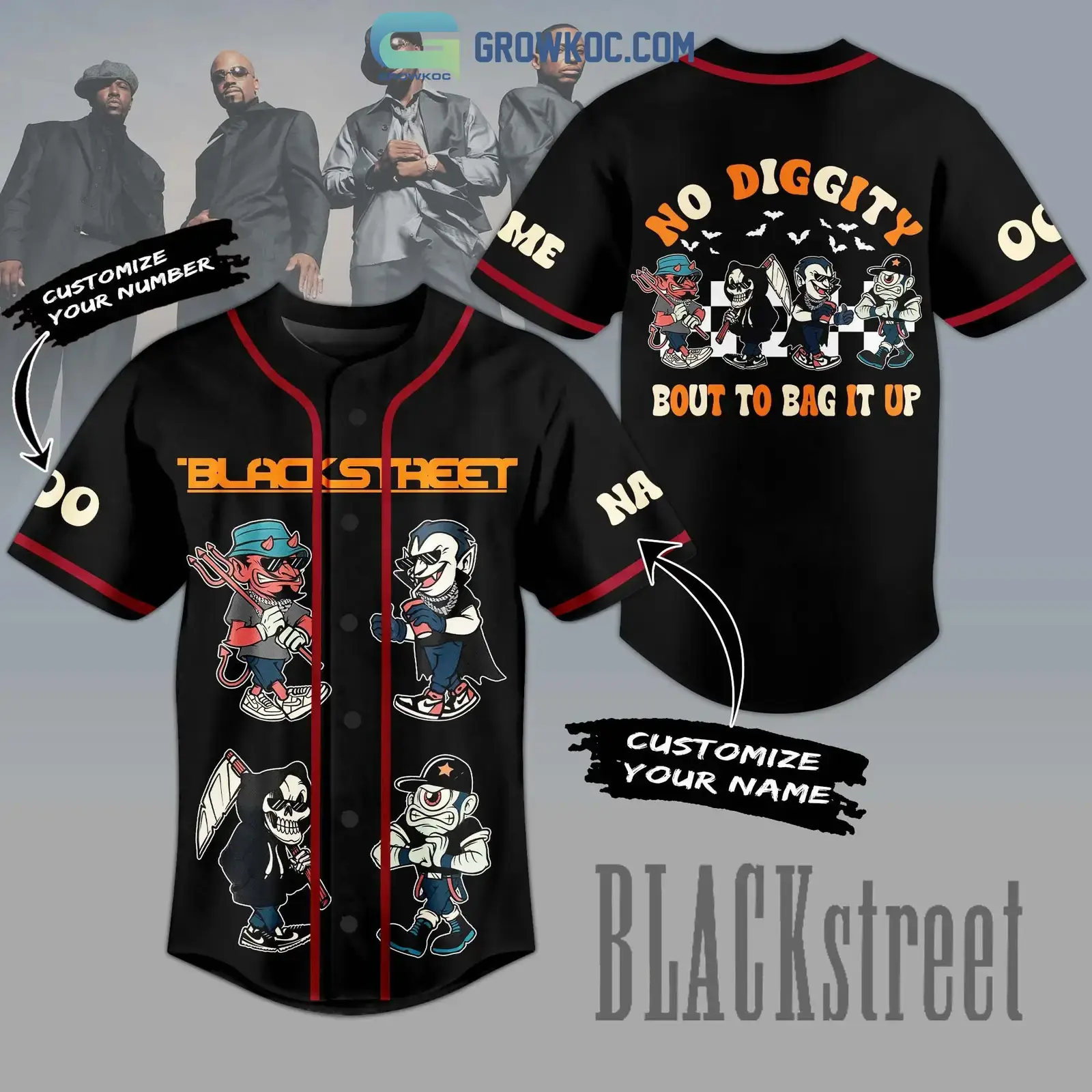 Blackstreet No Diggity Bout To Bag It Up Personalized Baseball Jersey Image