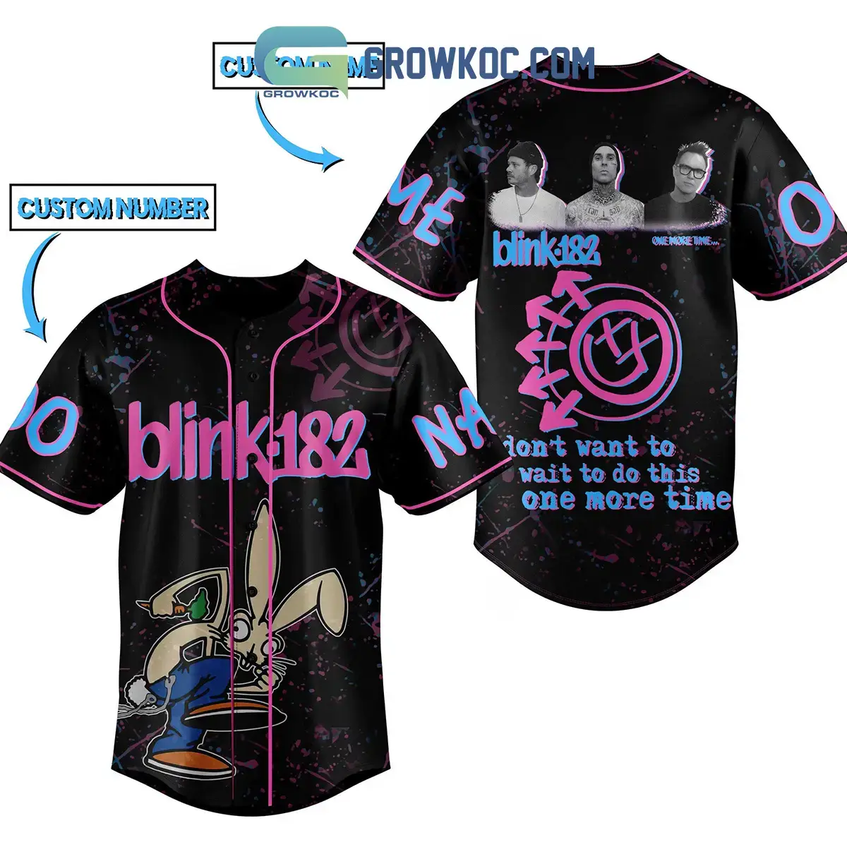 Blink 182 I Don't Want To Wait To Do This One More Time Personalized Baseball Jersey Image