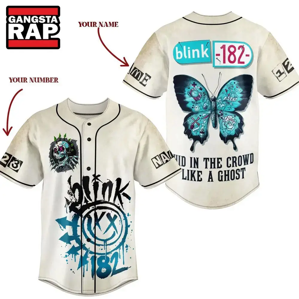 Blink-182 Music Hid In The Crowd Like A Ghost Custom Baseball Jersey Shirt Image