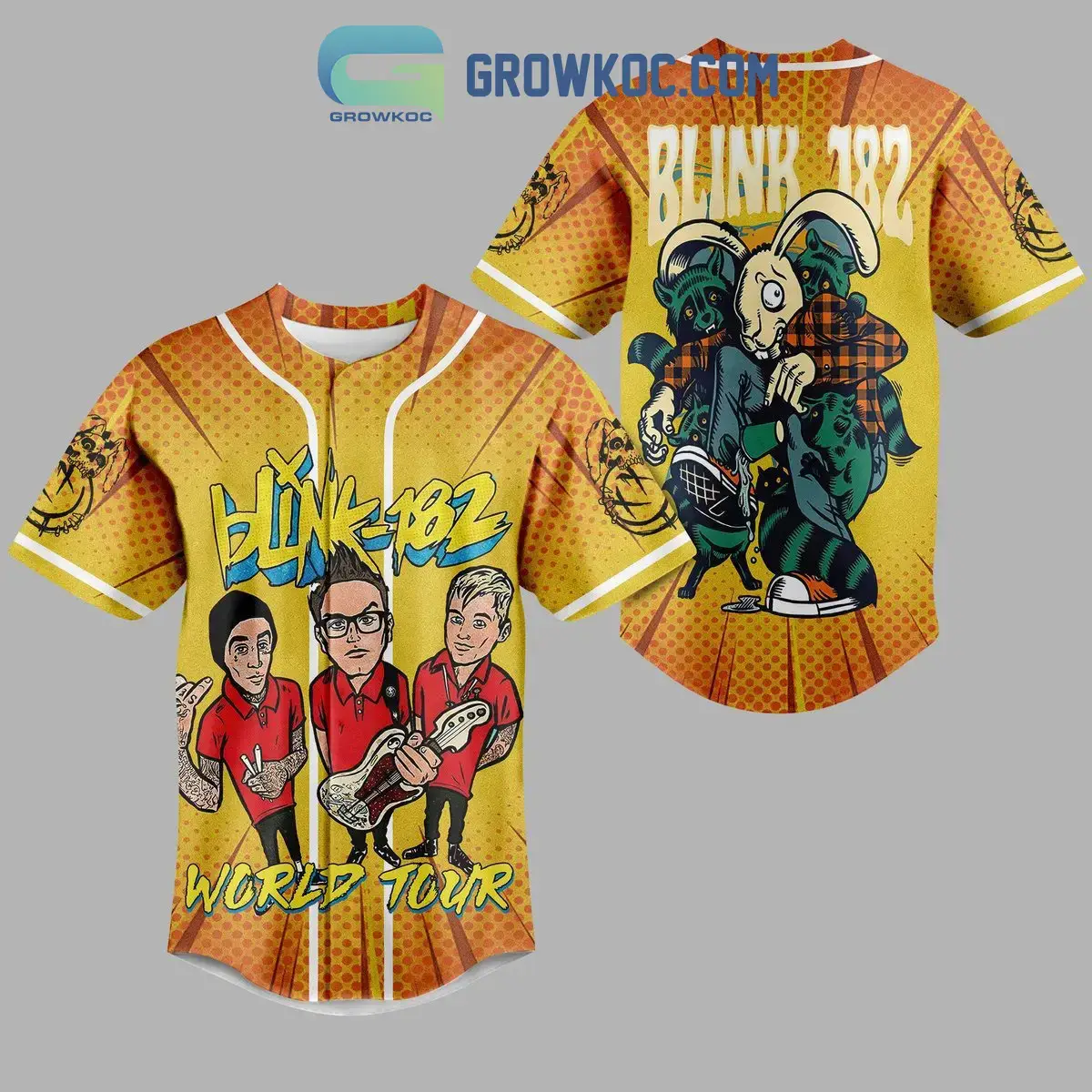 Blink 182 World Tour Baseball Jersey Image