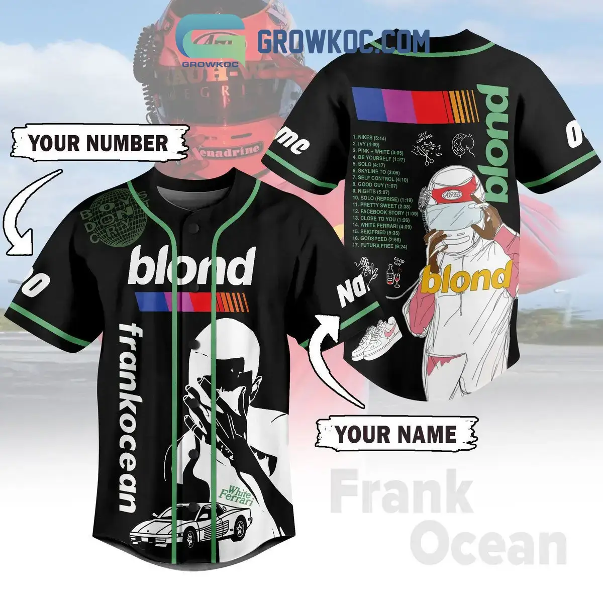Blond Frankocean Personalized Baseball Jersey Image
