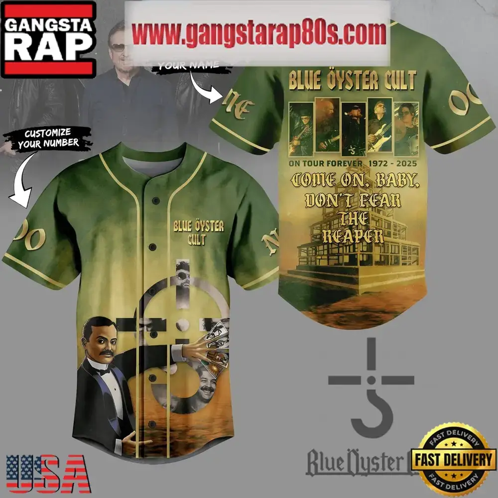 Blue Oyster Cult On Tour Forever 1972 2025 Custom Baseball Jersey Shirt Image