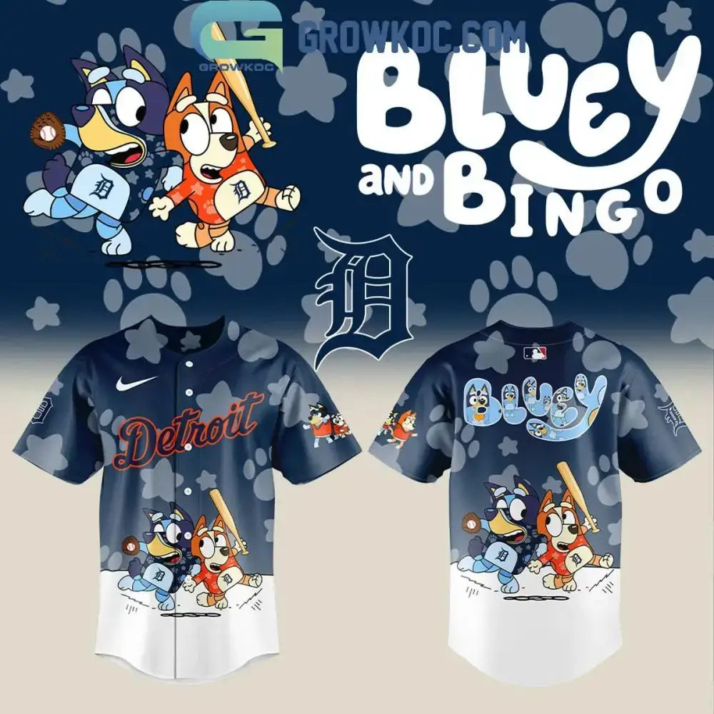 Bluey & Bingo Detroit Tigers Baseball Jersey - Fun & Unique Gift For Kids & Fans! Image