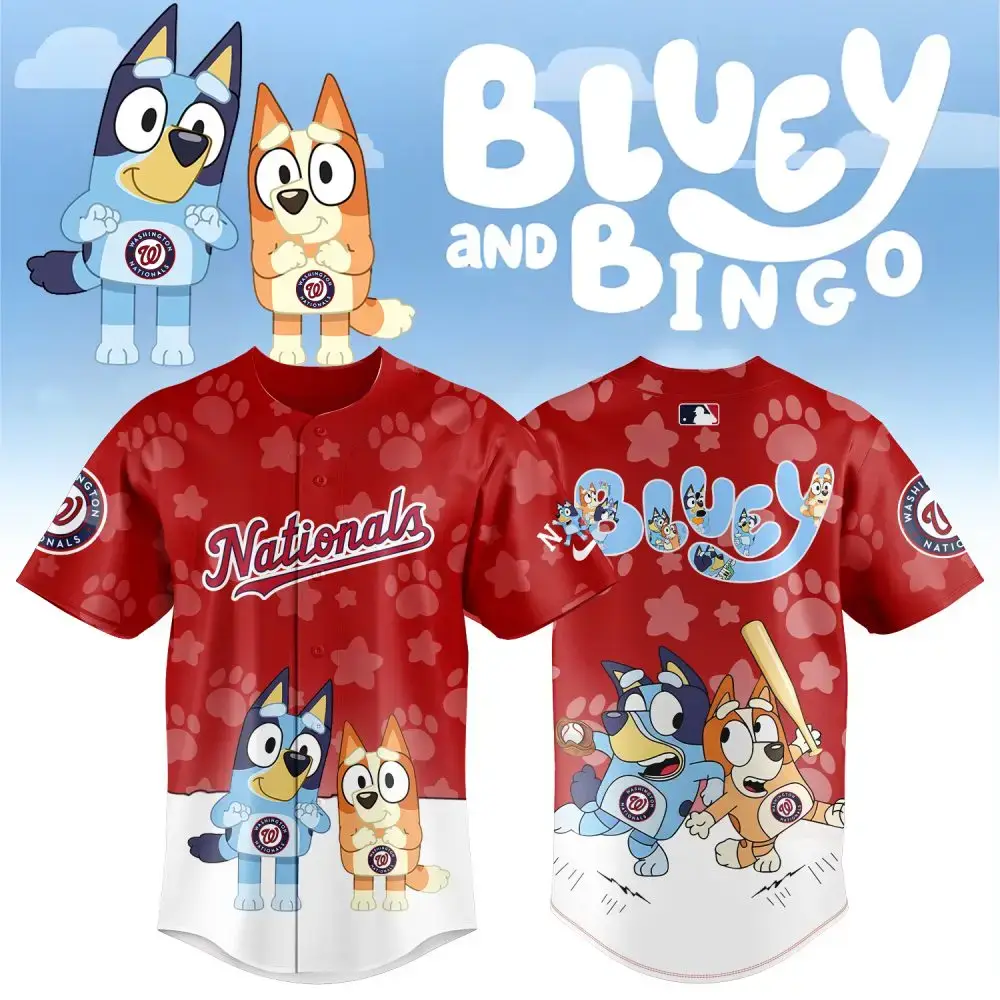 Bluey & Bingo Nationals Baseball Jersey - Cute, Comfortable & Fun For Kids! Image