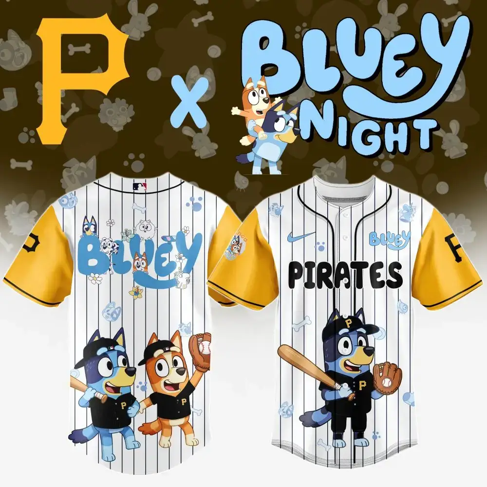 Bluey X Pirates Baseball Jersey - Official Licensed Kids' Sports Shirt Image