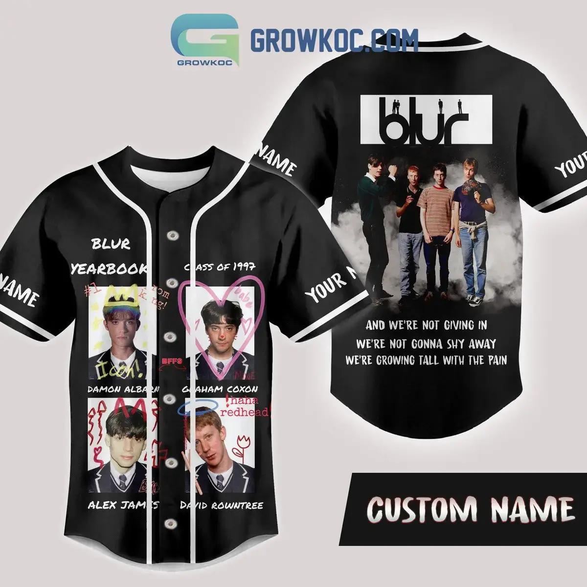 Blur Yearbook Class Of 1997 Personalized Baseball Jersey Image