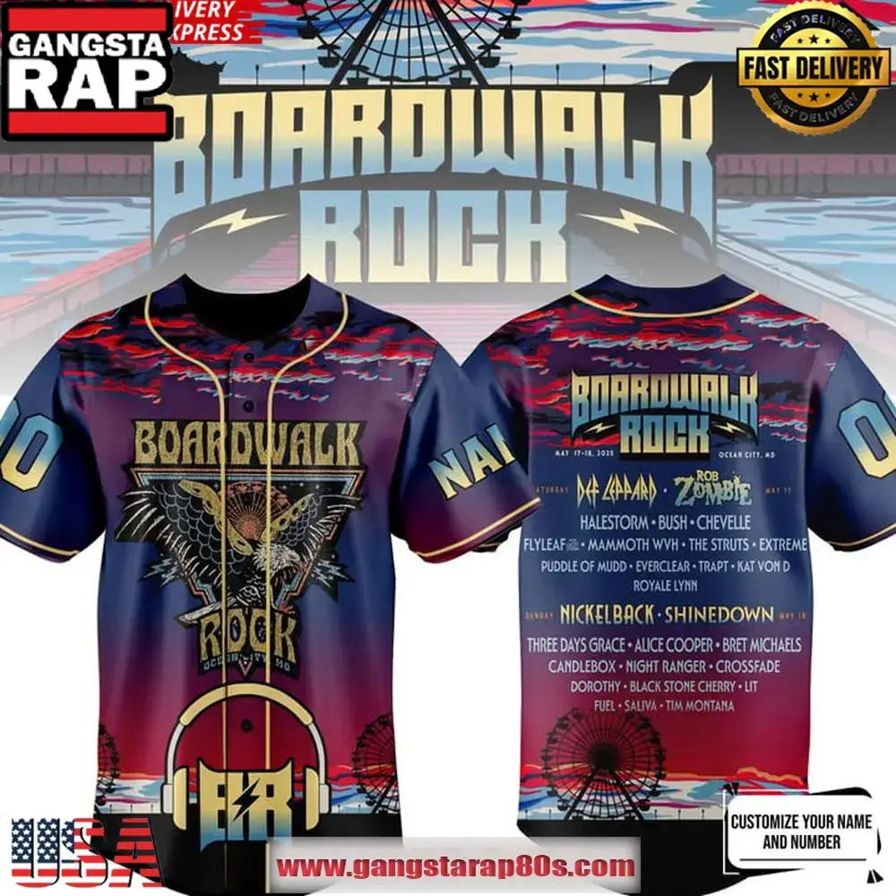 Boardwalk Rock Ocean City Maryland Special Baseball Jersey Shirt Image