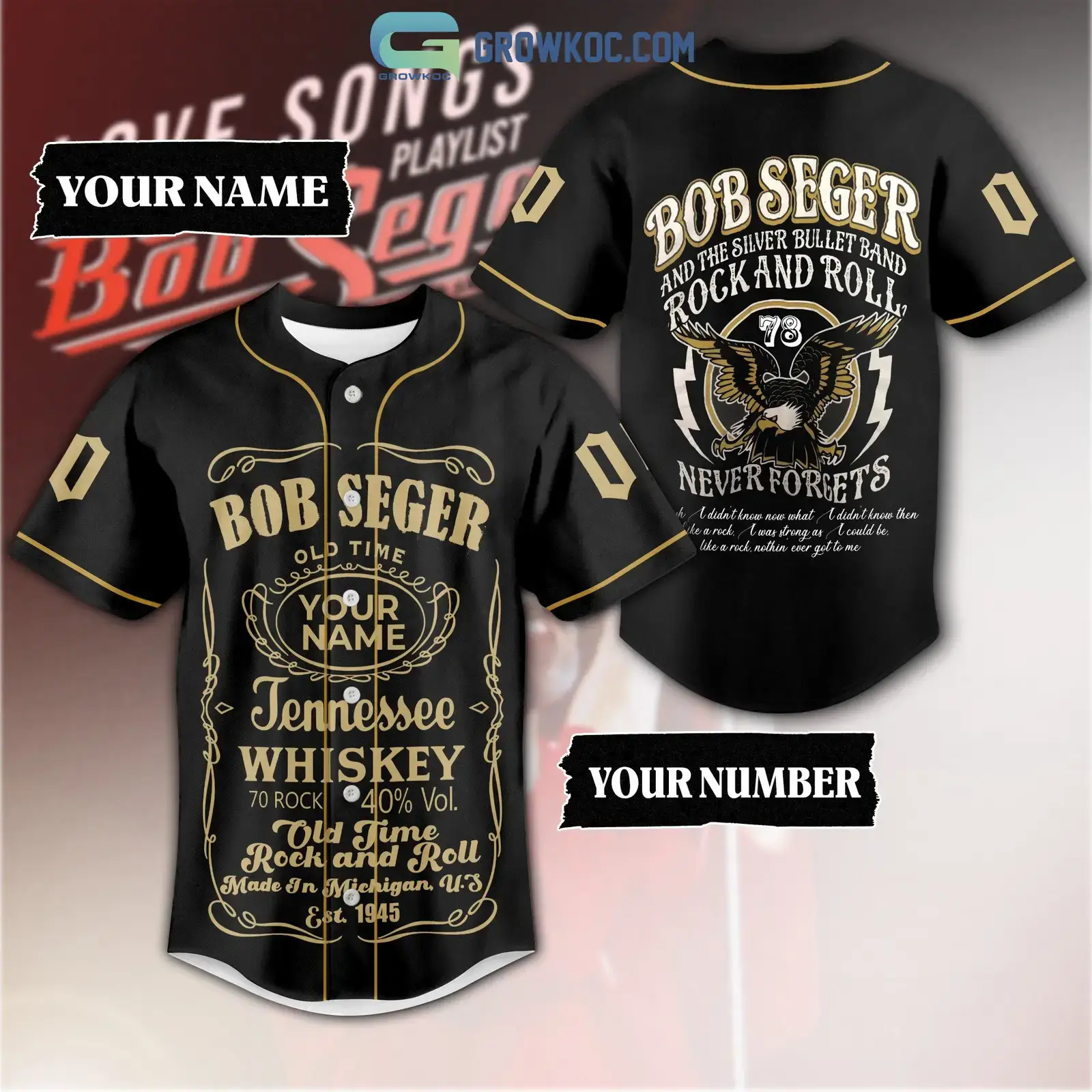 Bob Seger Old Time Rock And Roll Michigan 1945 Personalized Baseball Jersey Image