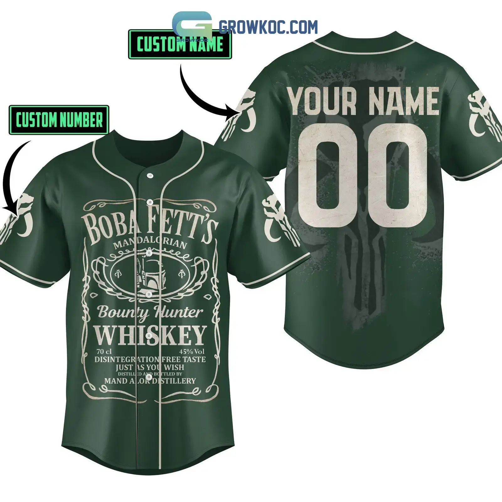 Boba Fett's Mandalorian Personalized Baseball Jersey Image