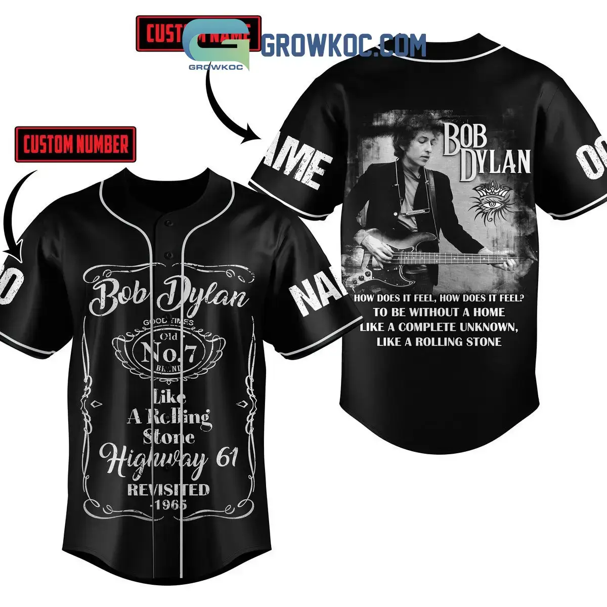 Bod Dylan How Does It Feel Personalized Baseball Jersey Image