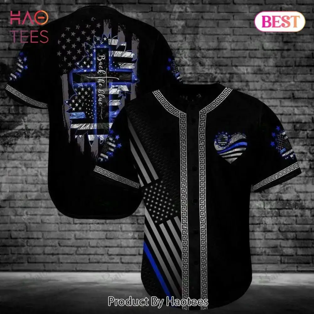Bold Blue Line Flag Shirt - Patriotic American Style Jersey Tee For Men Image