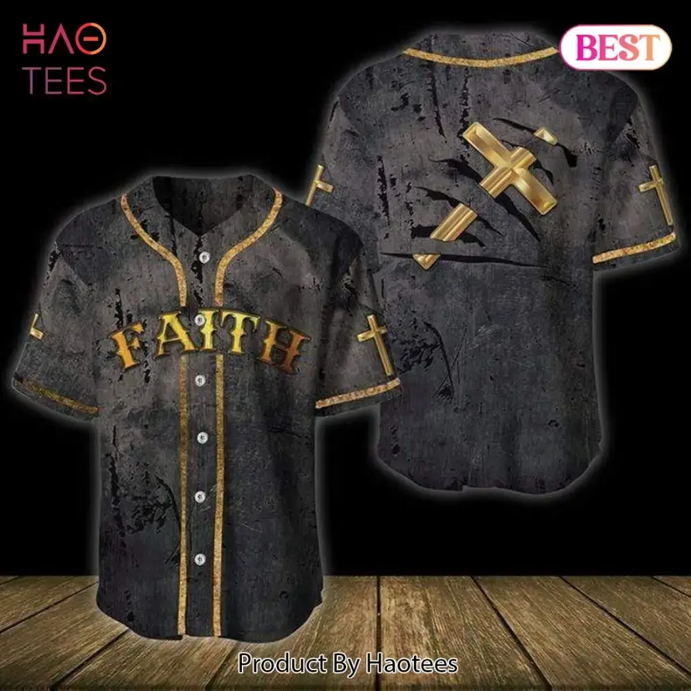 Bold Faith Baseball Jersey - Unique Cross Design Tee For Believers Image