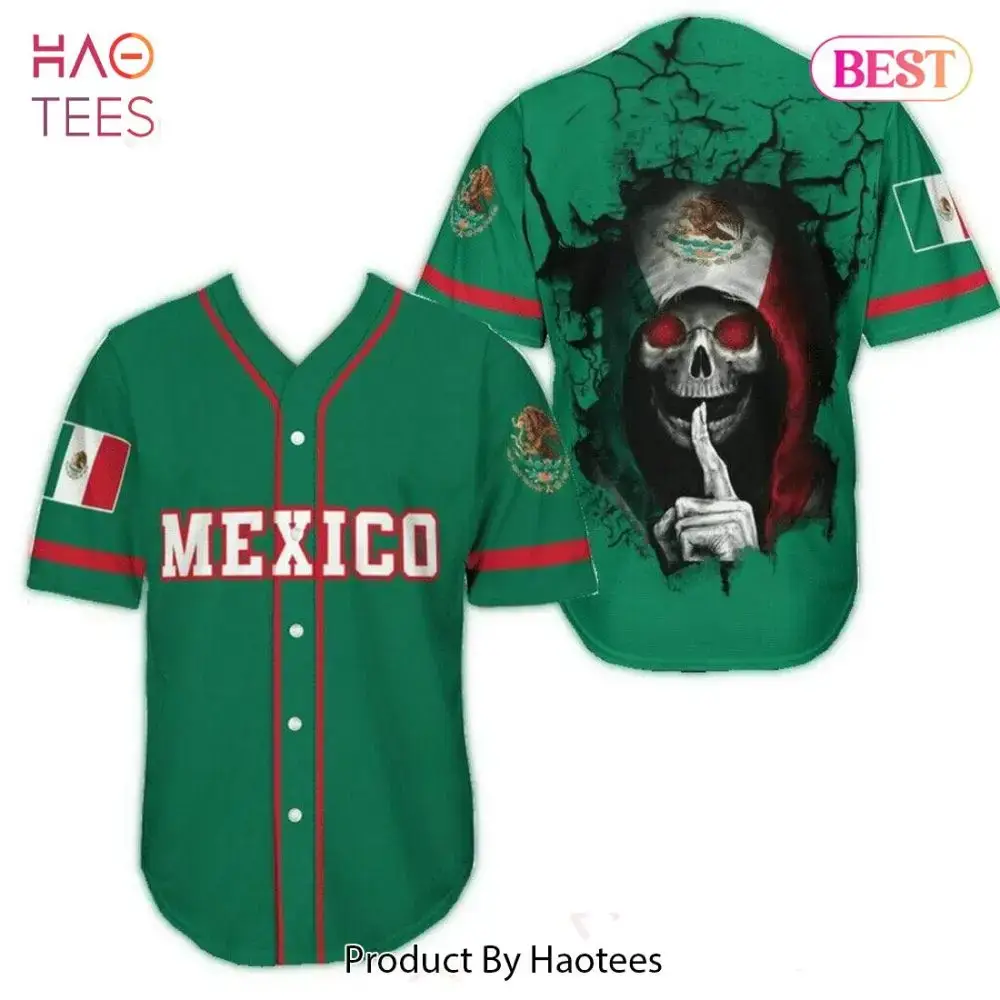 Bold Mexico Baseball Jersey - Unique Skull Design, Perfect Gift! Image