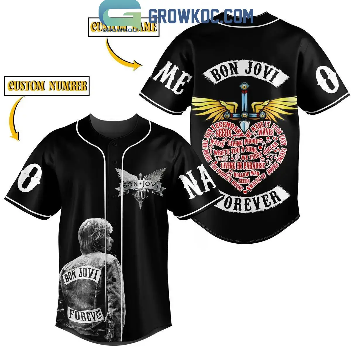 Bon Jovi Forever We Made It Look Easy Personalized Baseball Jersey Image