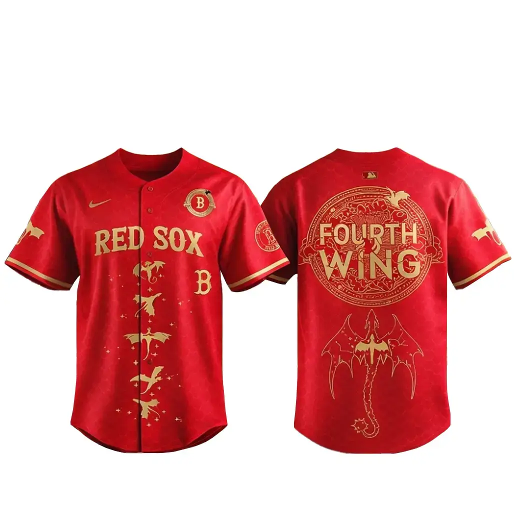 Bos Red Sox X Fourth Wing Book Series Night 2026 Baseball Jersey Image